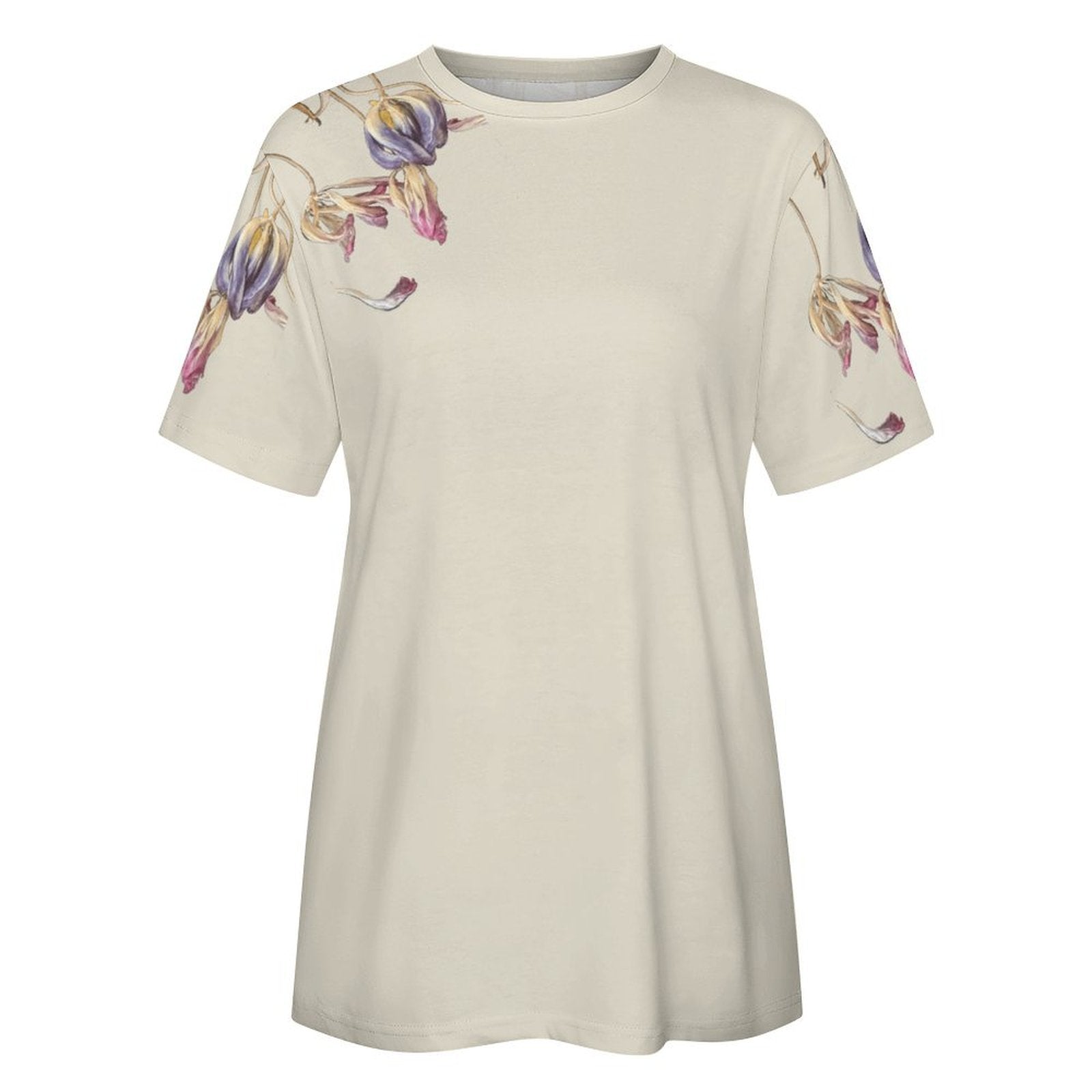 Women's Cotton T-shirt Tulips Jelly Mint
