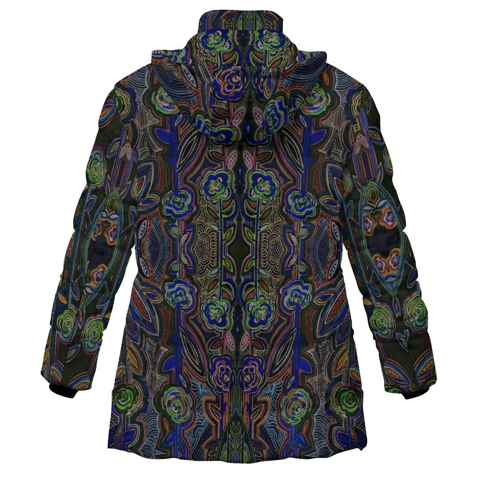 Fabled Flora Women's Hooded Puffer Coat