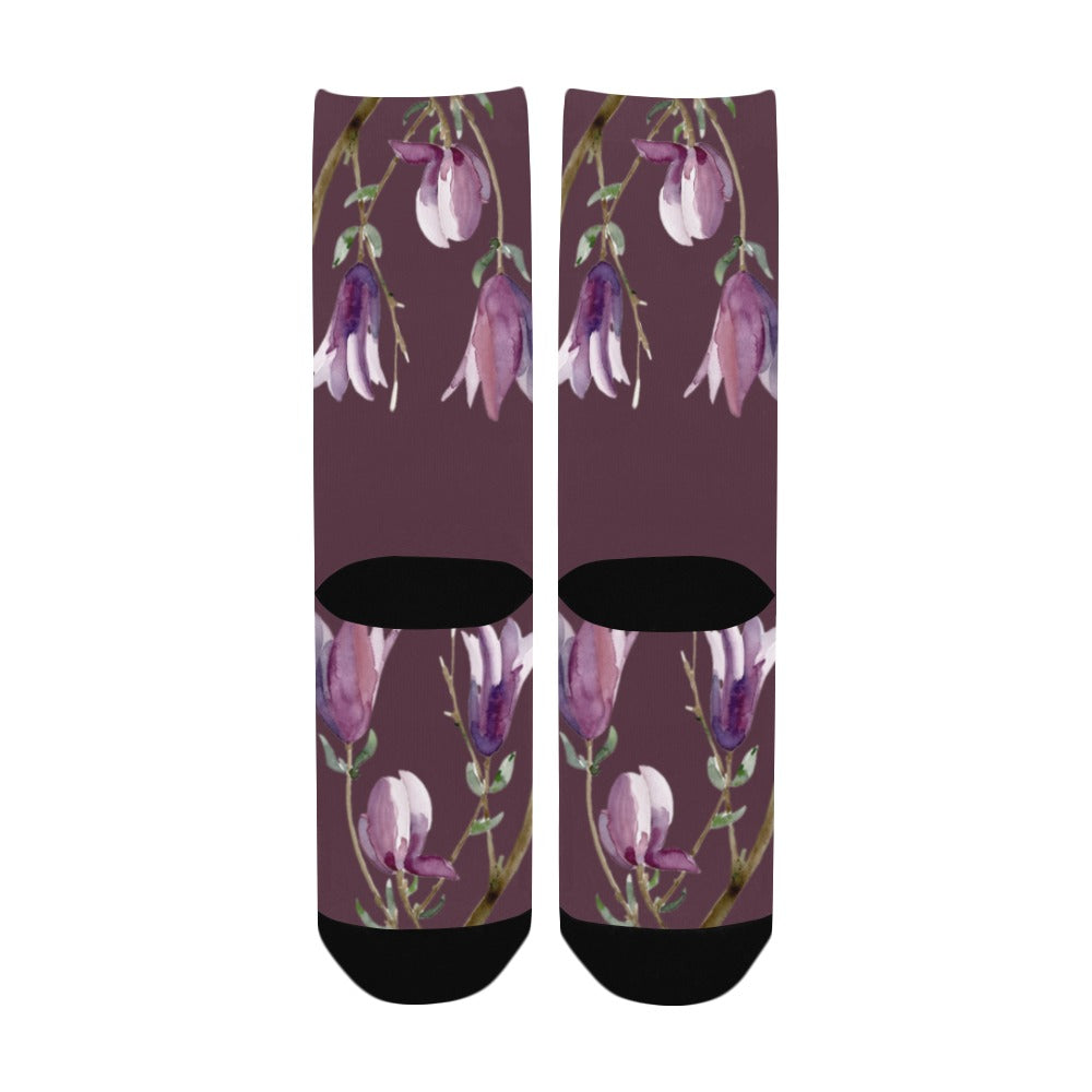 Magnolia Cherry Lacquer Women's Custom Socks