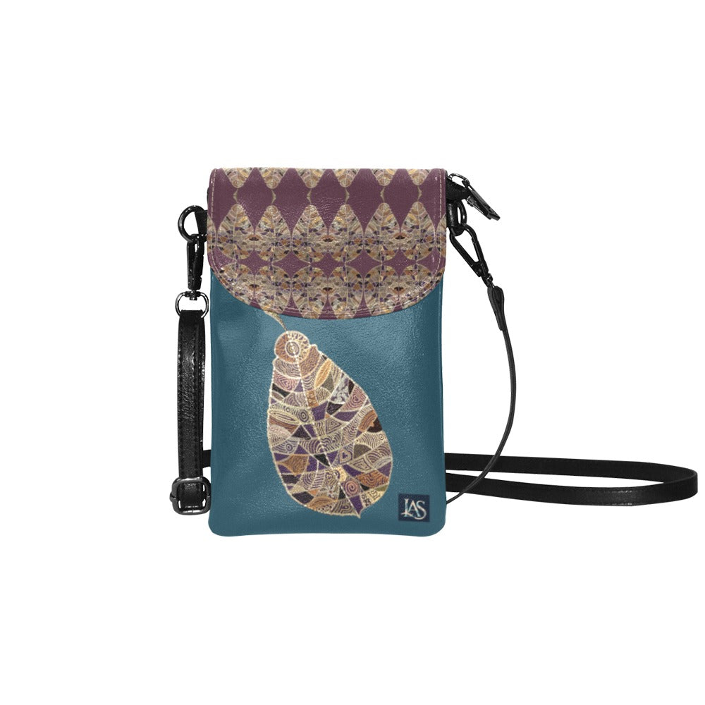 Fantasy Leaf Ocean Cherry Small Cell Phone Purse