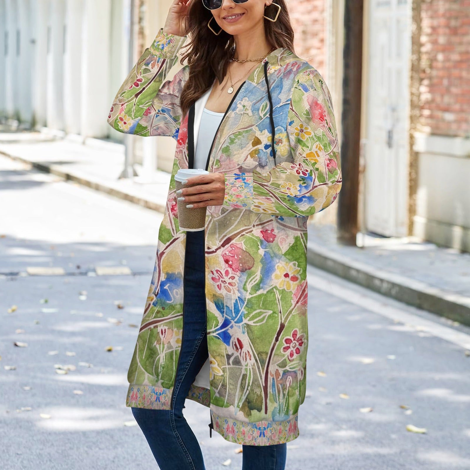Spring Vibes Women's Long Hooded Coat