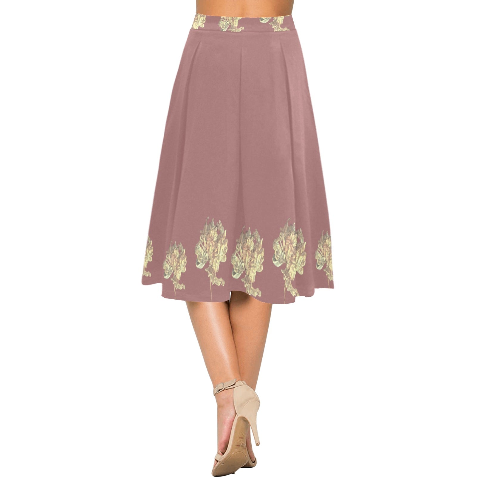 Single Tulip Old Rose Mnemosyne Women's Crepe Skirt