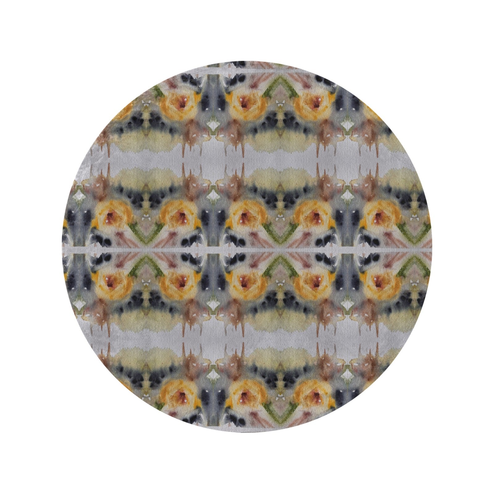 Designer ultra-soft round blanket featuring original watercolor designs for cozy and artistic home décor.