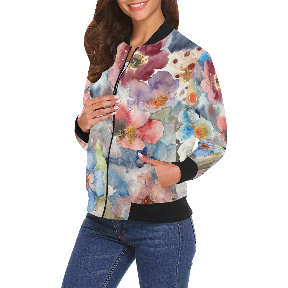 Aurora Garden Bomber Jacket for Women