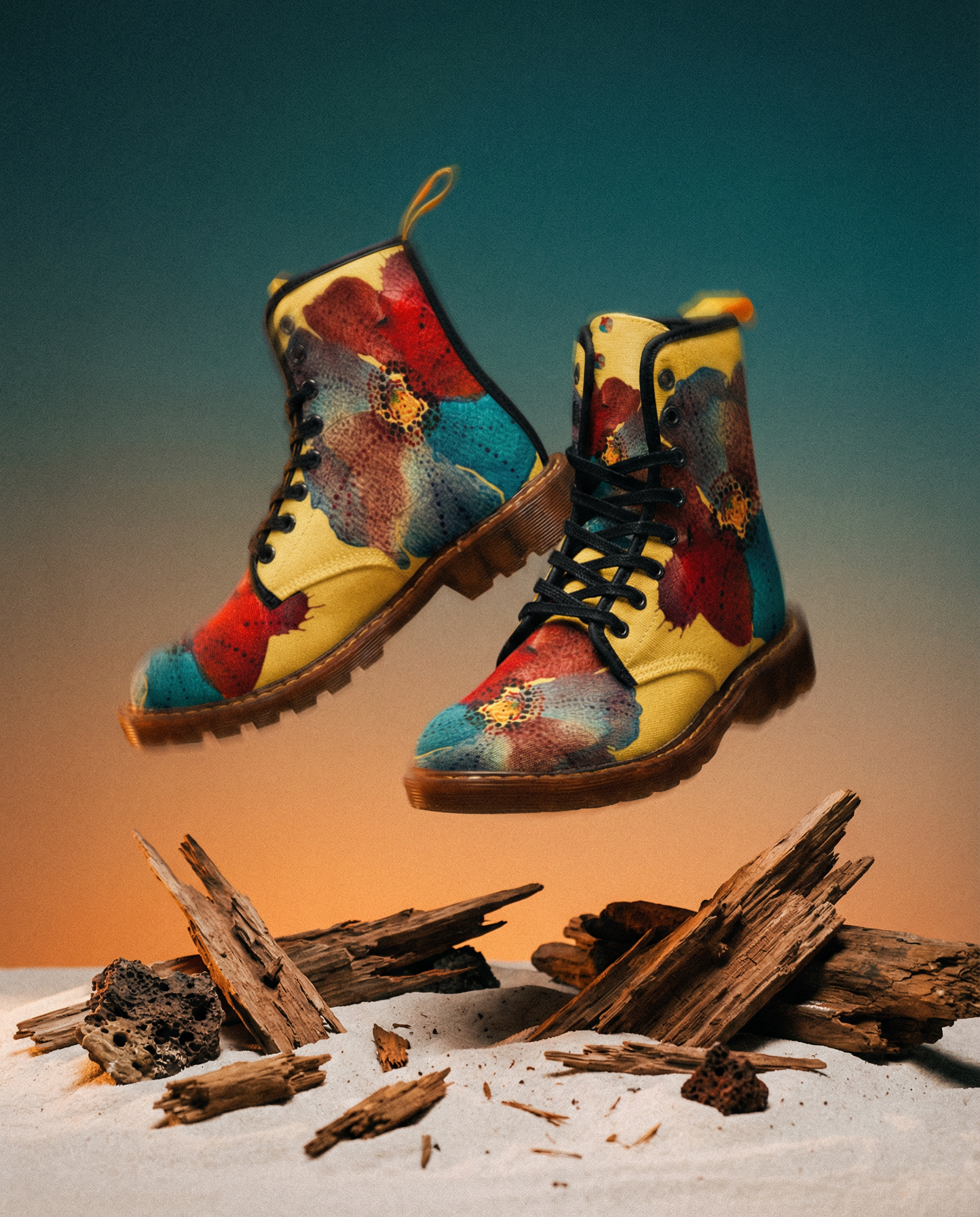 ZoZo Grand Fleur Curd Nylon Canvas Boots For Women Model 1203H