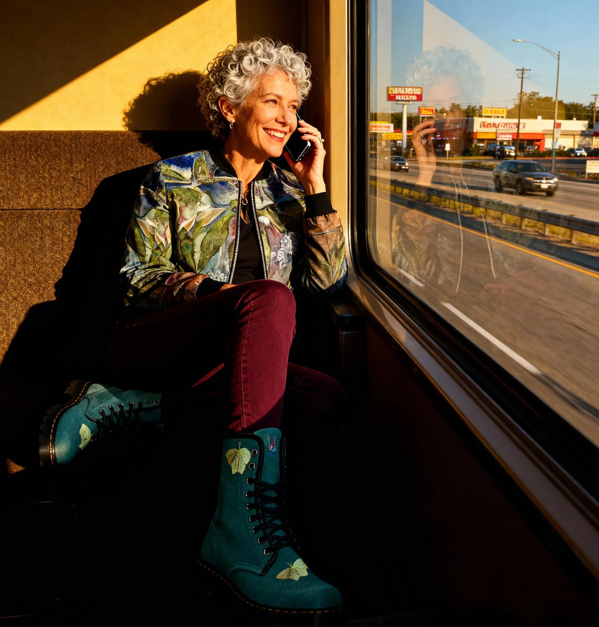 Twilight Flora Warm Quilted Bomber Jacket