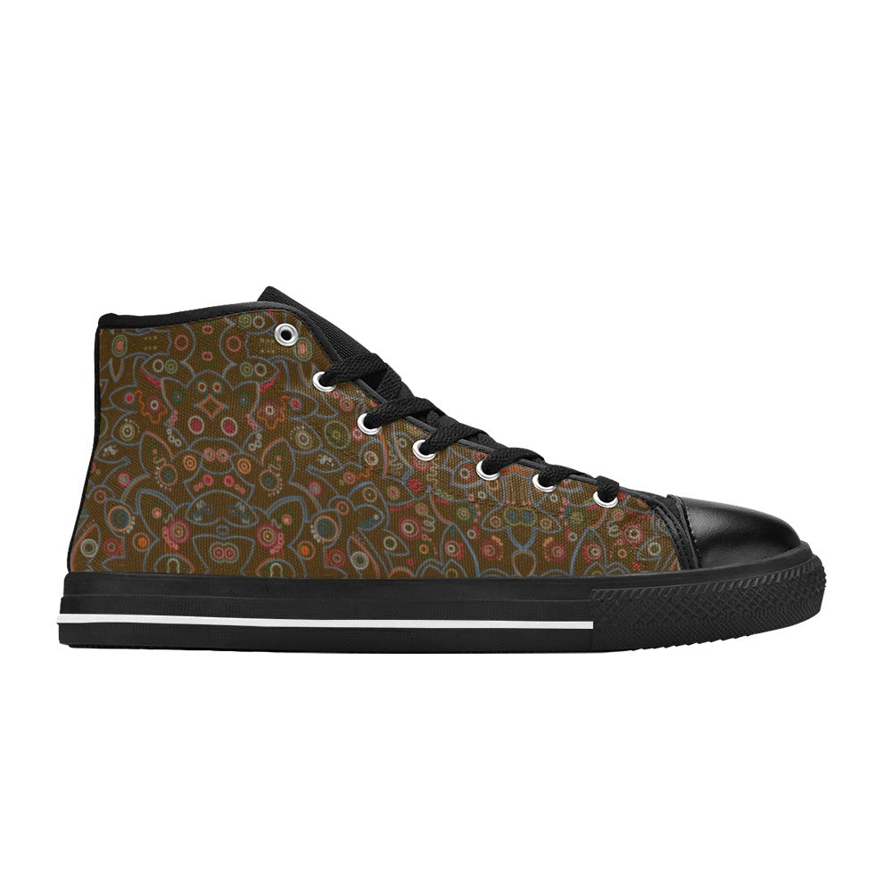 Fall Fireflies Mosaic Kids' High Top Canvas Shoes