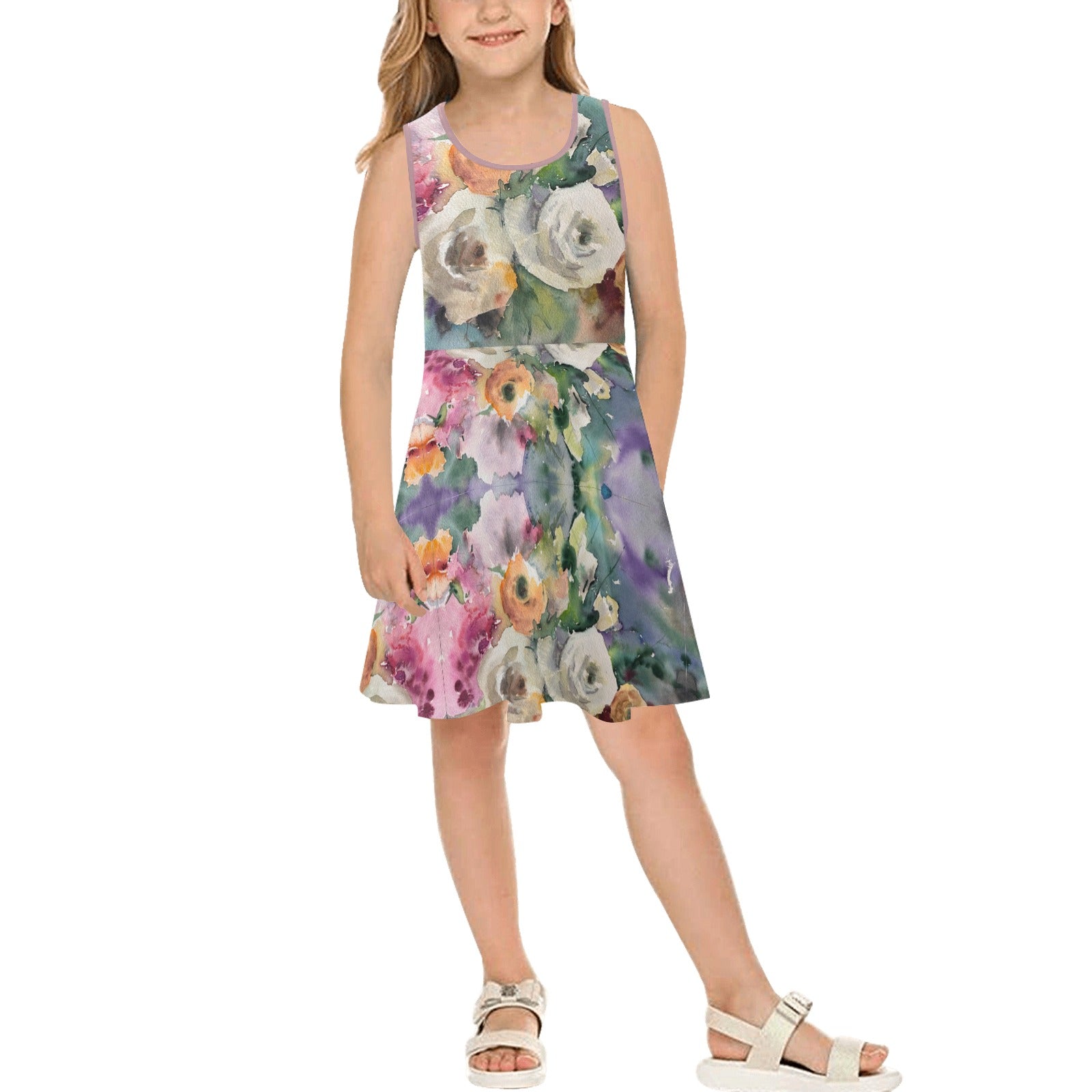 Roses for You! Girls' Sleeveless Sundress