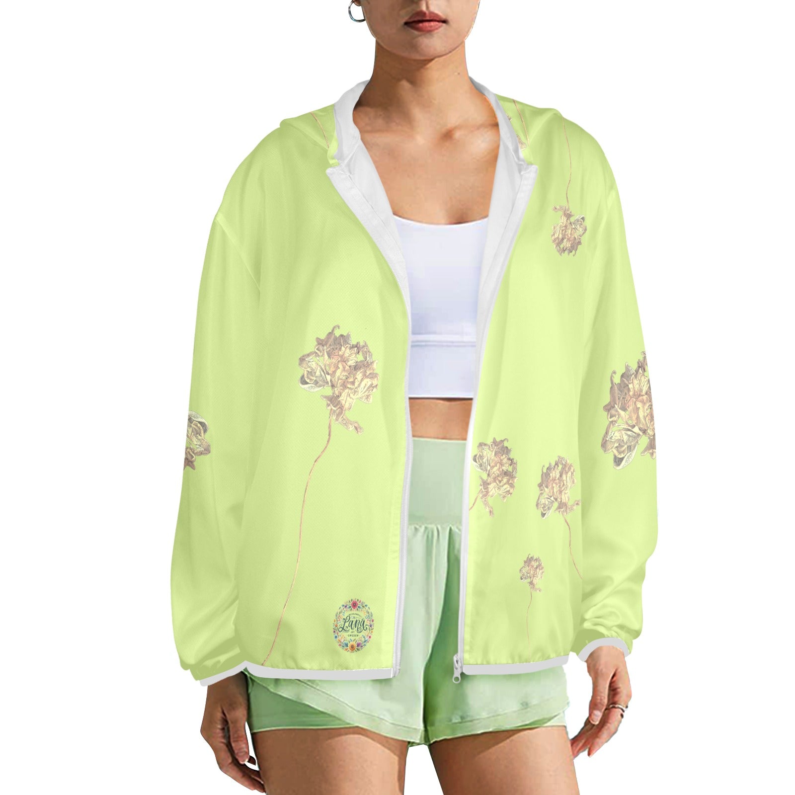 Single Tulip Lime Women's Lightweight Sun Protection Hoodie