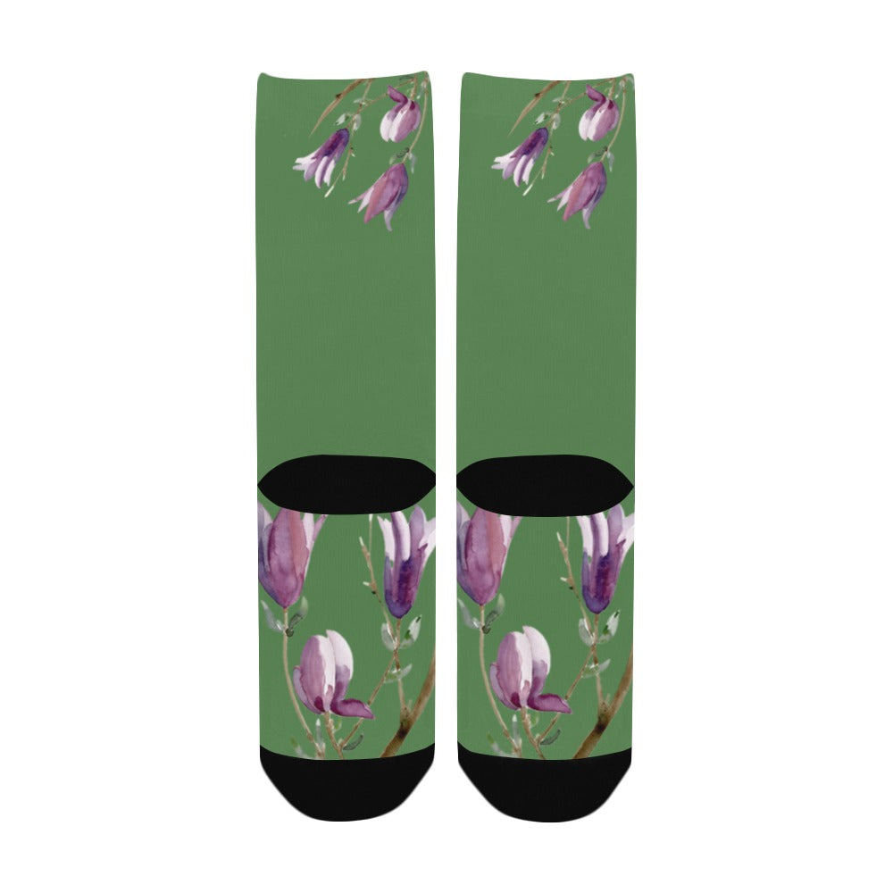 Magnolia Wild Wasabi 2 Women's Custom Socks