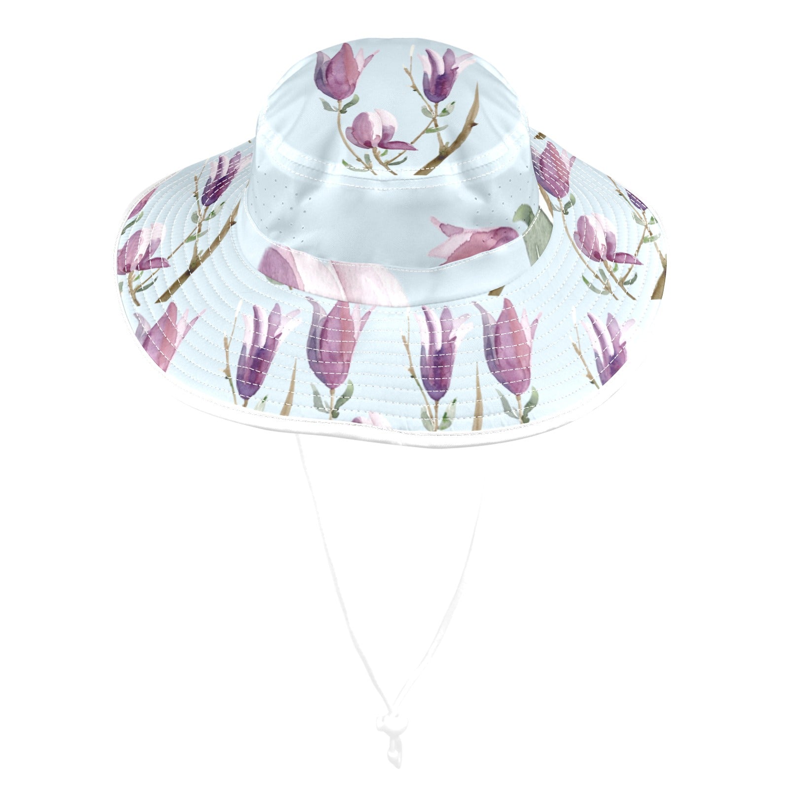 Magnolia Blue Wide Brim Bucket Hat
