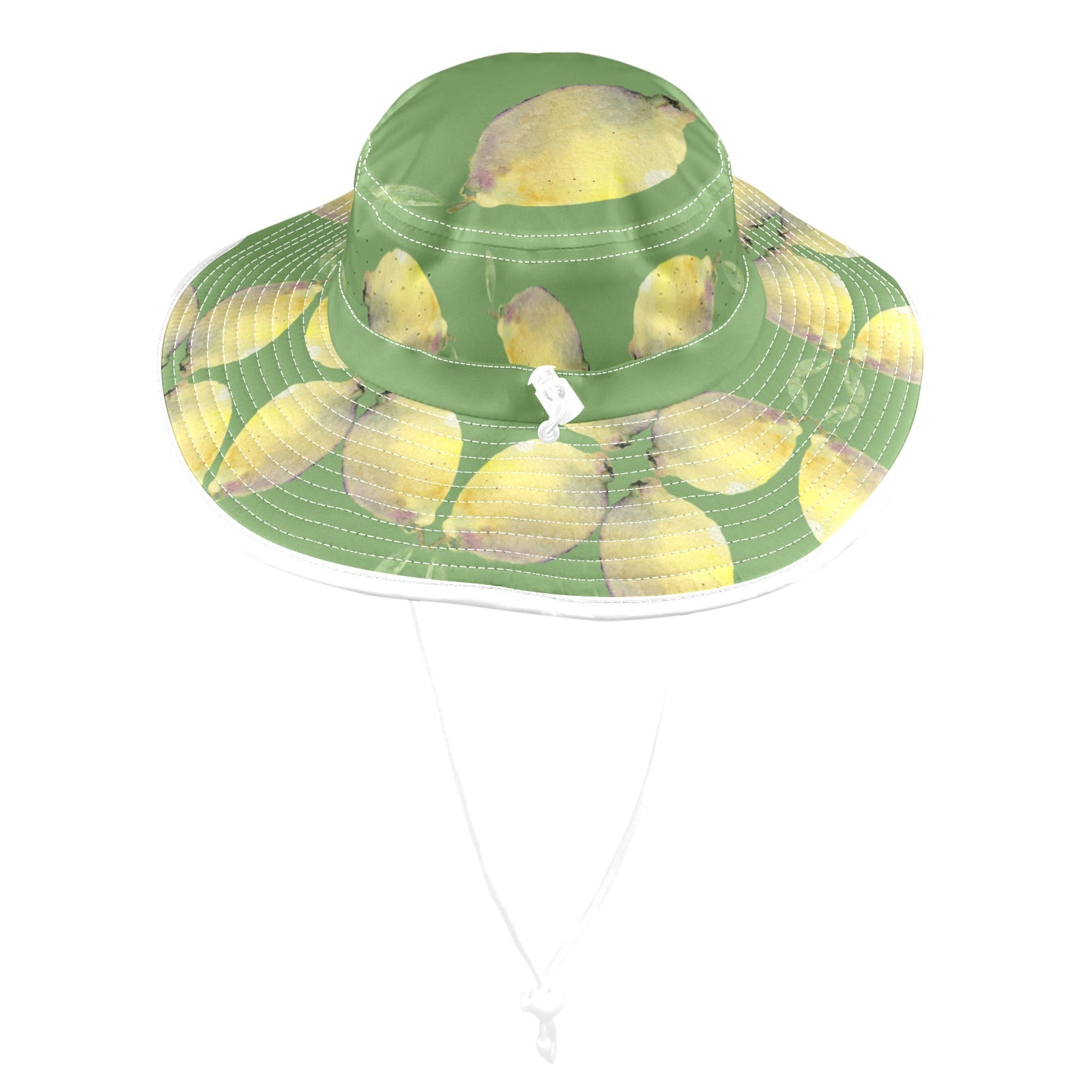 Lemon White Grape Wide Brim Bucket Hat