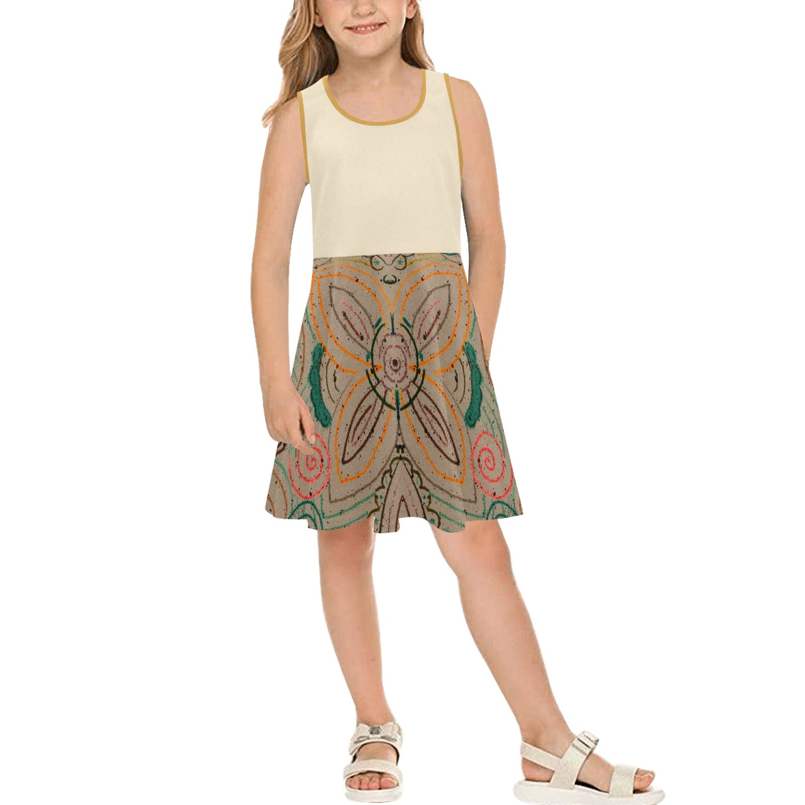 Venetian Blossom Terra Girls' Sleeveless Sundress