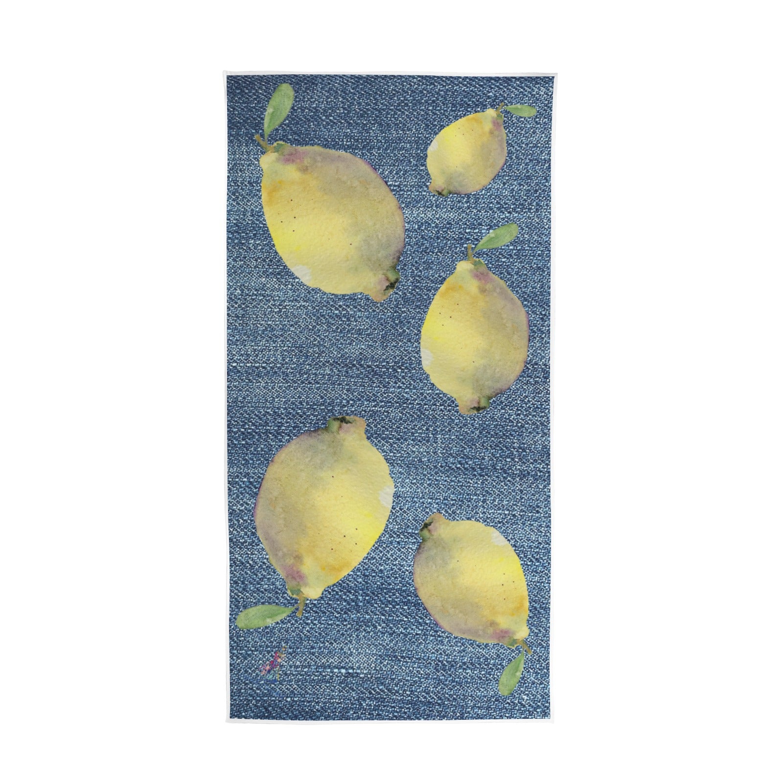 Lemon Denim Quick-Dry Beach Towel 30"x61"
