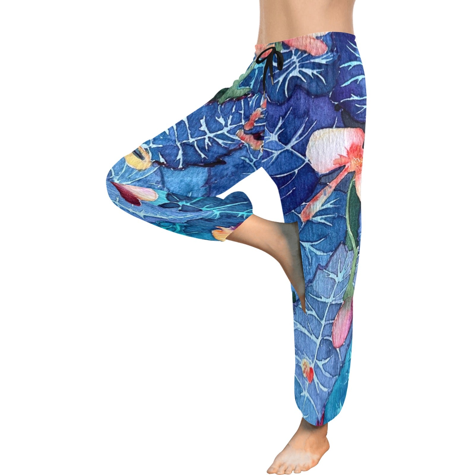 Red Flowers on Blue Pants
