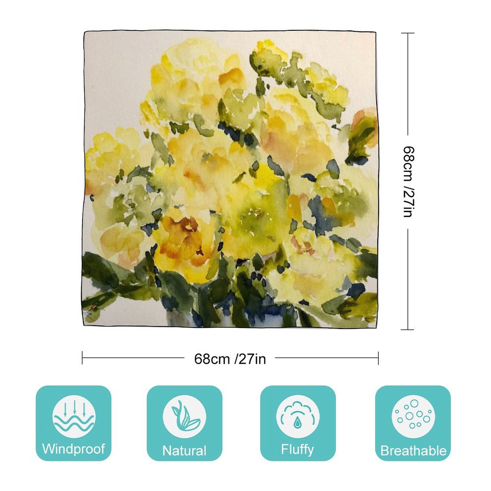 LanaArtSweden Artwork Scarf, 27"x27", 70x70 cm