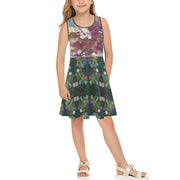 Abstract Magic Trees Girls' Sleeveless Sundress - Lana Art Sweden