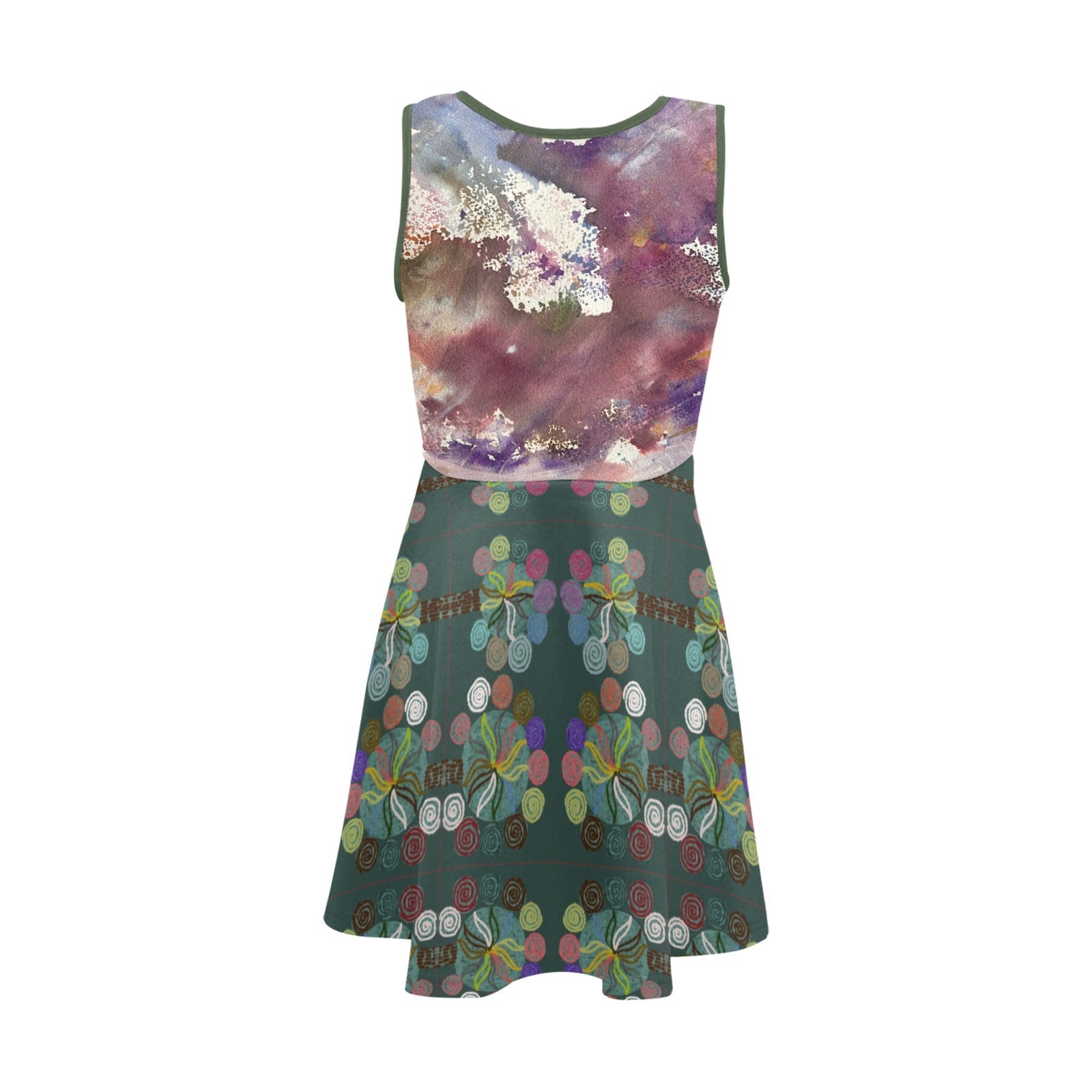 Abstract Magic Trees Girls' Sleeveless Sundress - Lana Art Sweden