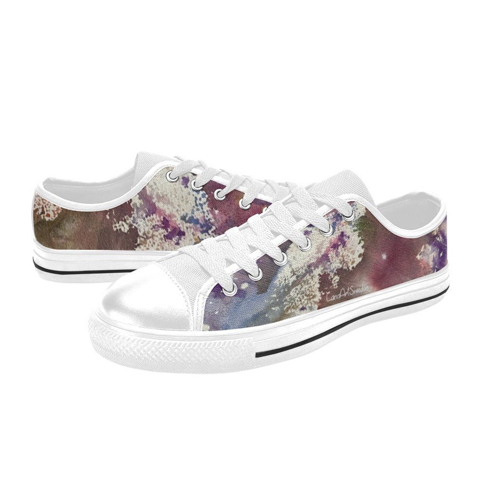 Abstract Purple Men's Classic Canvas Shoes - Lana Art Sweden