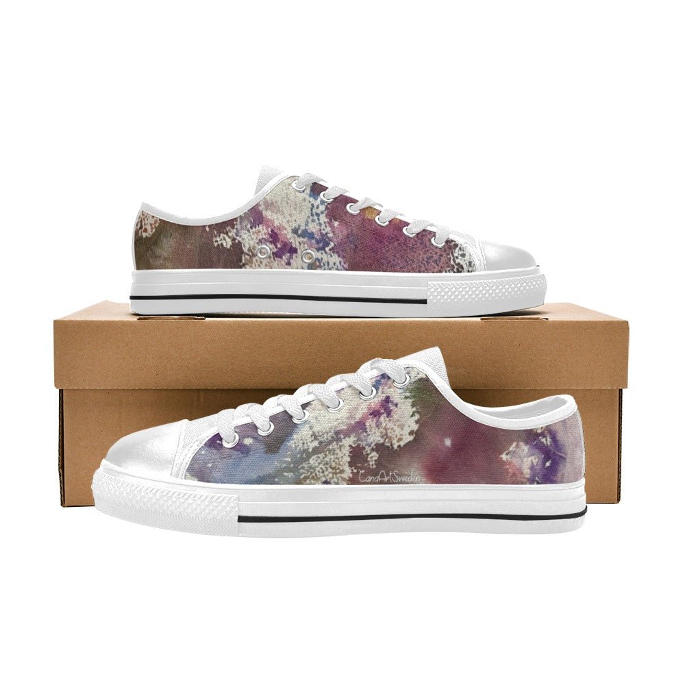 Abstract Purple Men's Classic Canvas Shoes - Lana Art Sweden