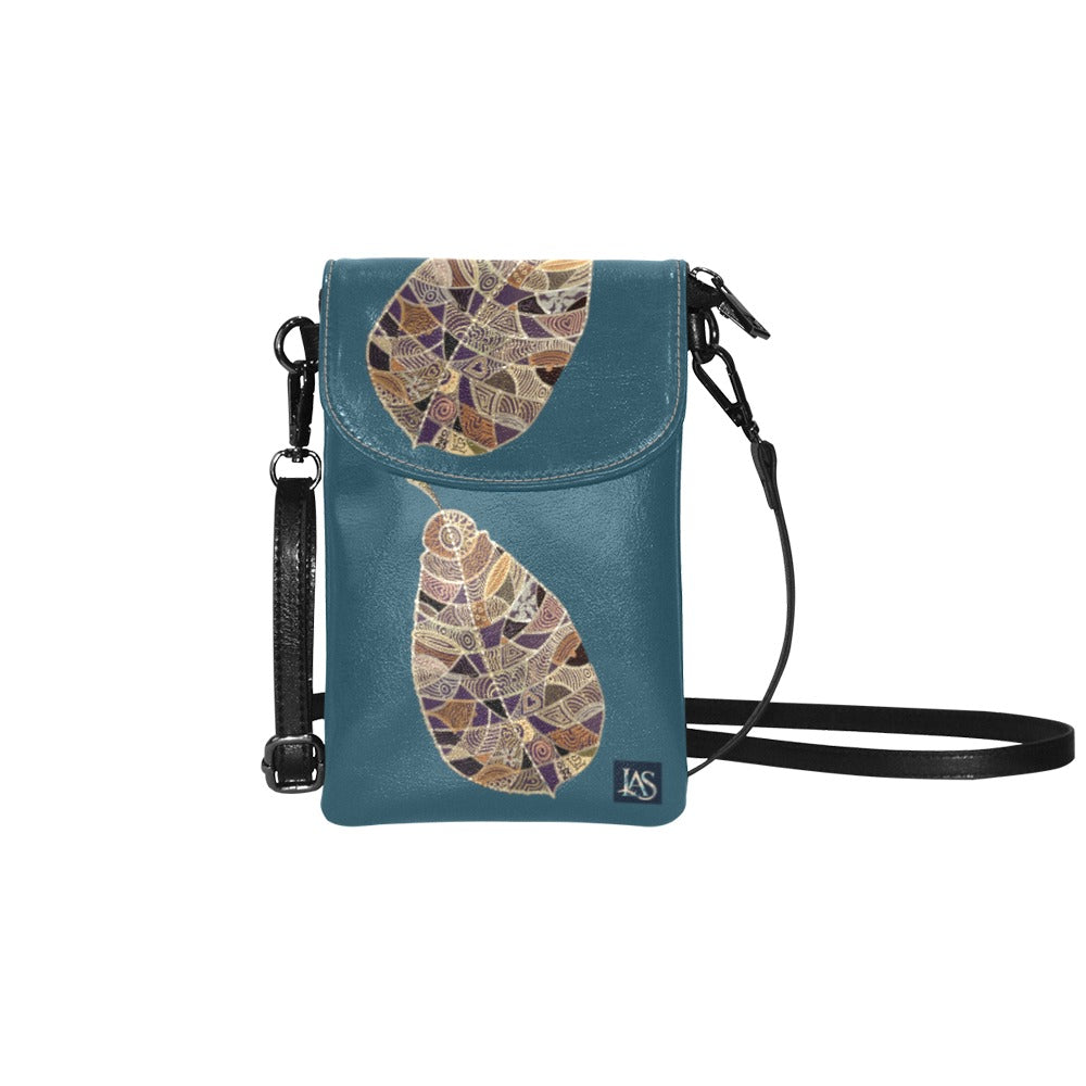 Fantasy Leaf Ocean Small Cell Phone Purse