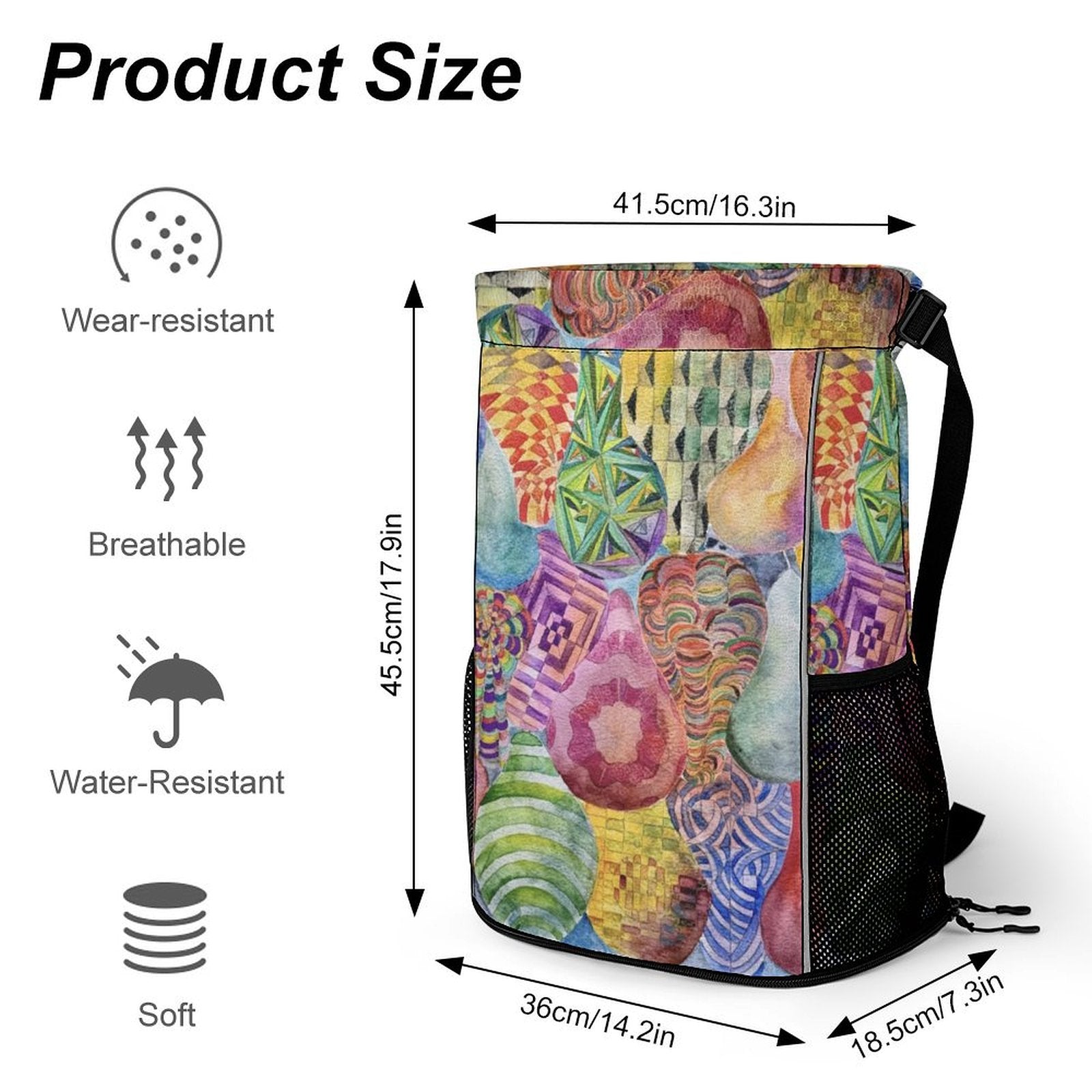Sport Drawstring Super Light Backpack/Bag with Shoe Compartment