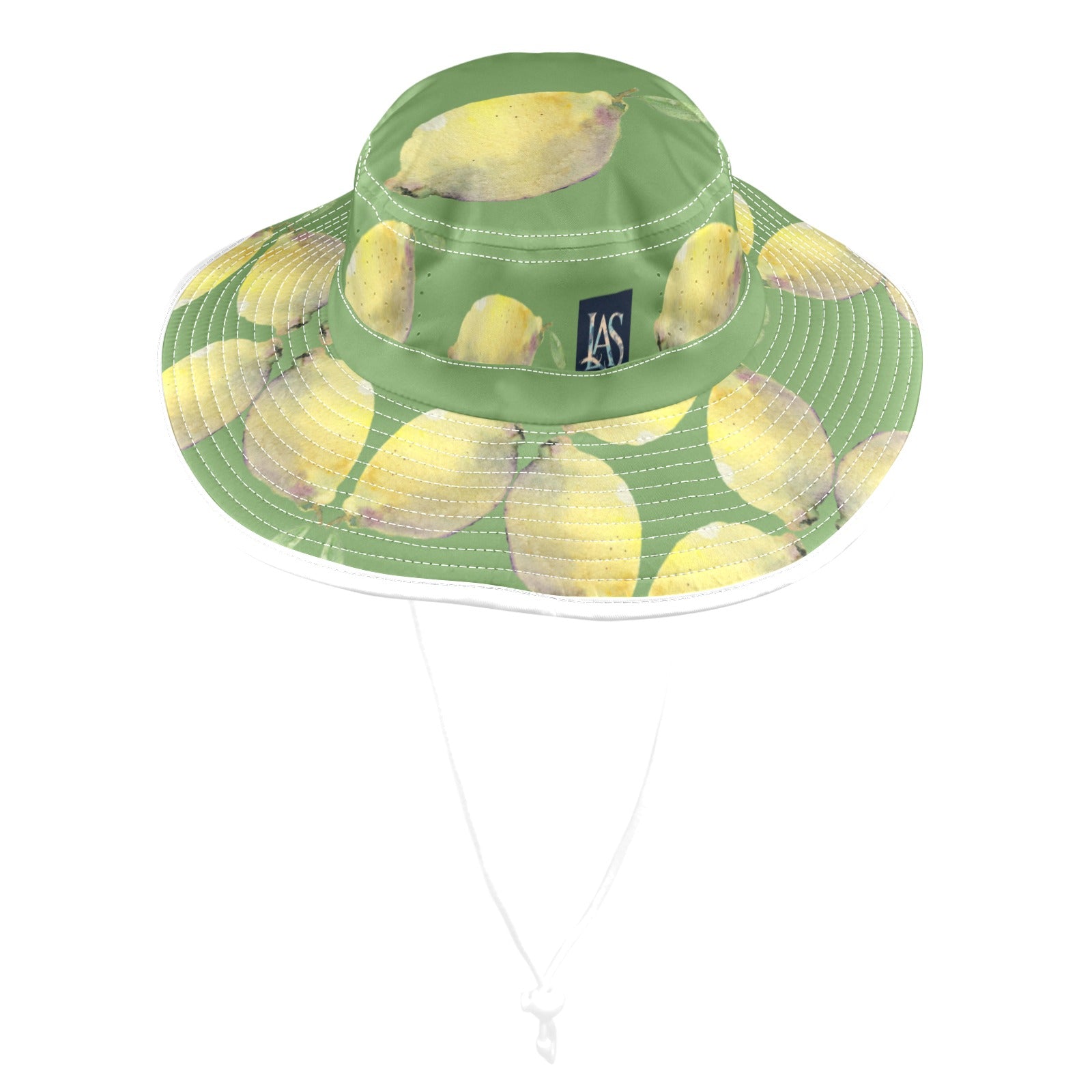 Lemon White Grape Wide Brim Bucket Hat