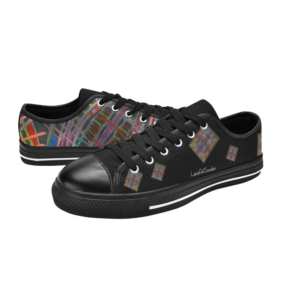 Along Came Diamond Mess on Black Men's Classic Canvas Shoes - Lana Art Sweden