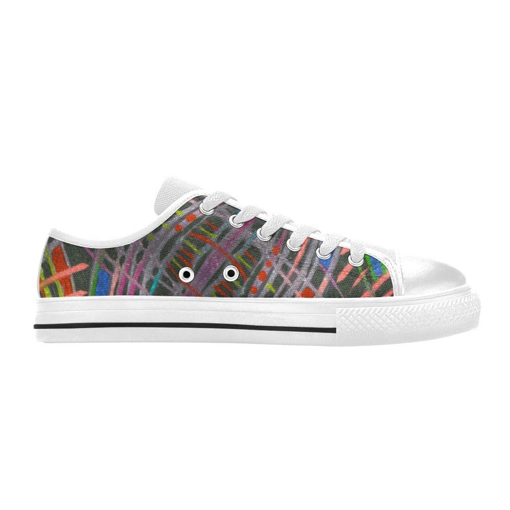 Along Came Red Diamonds Men's Classic Canvas Shoes - Lana Art Sweden