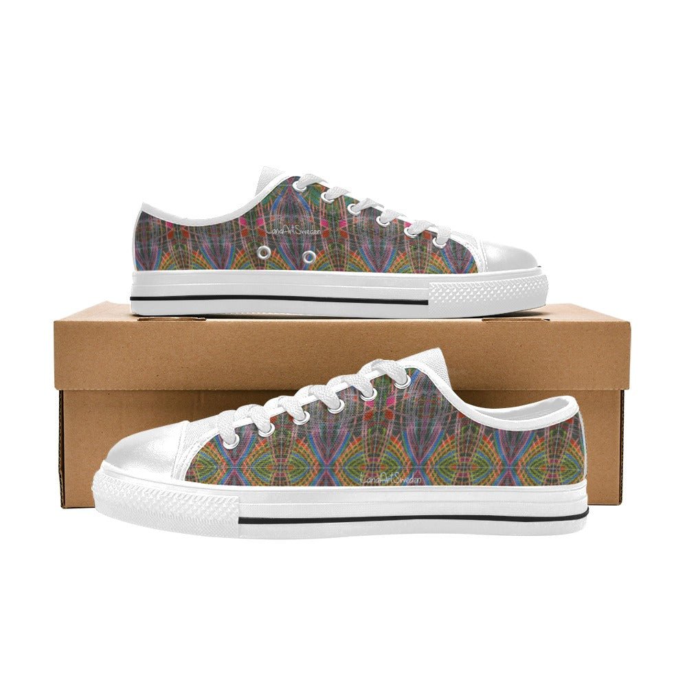 Along Came small print white Men's Classic Canvas Shoes - Lana Art Sweden
