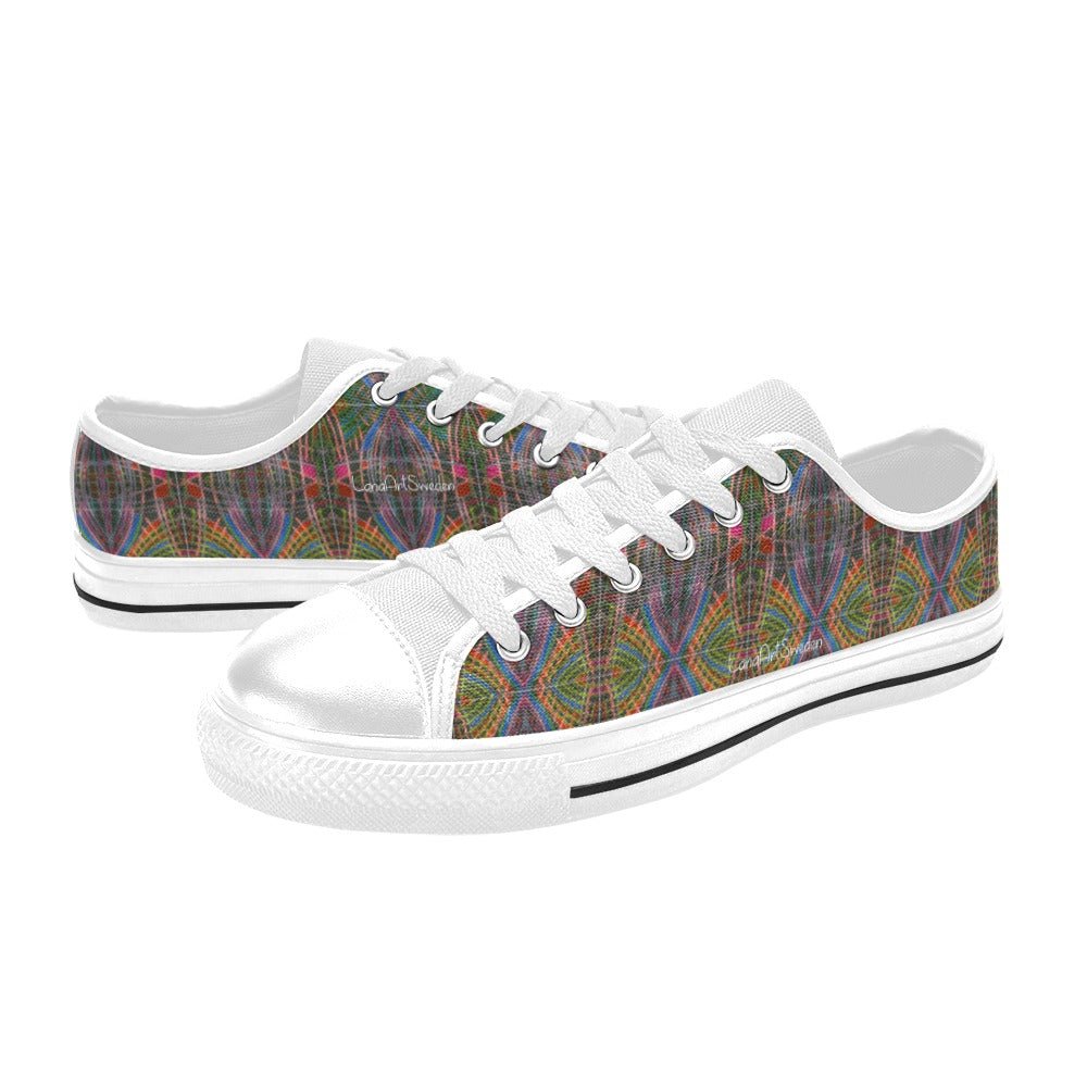 Along Came small print white Men's Classic Canvas Shoes - Lana Art Sweden