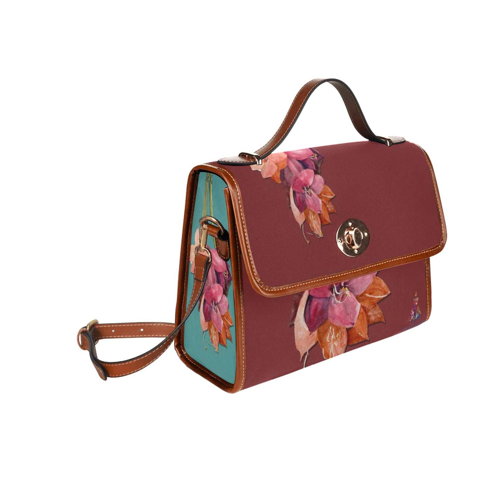 Amaryllis Color Blocks Waterproof Shoulder Strap Canvas Bag - Lana Art Sweden