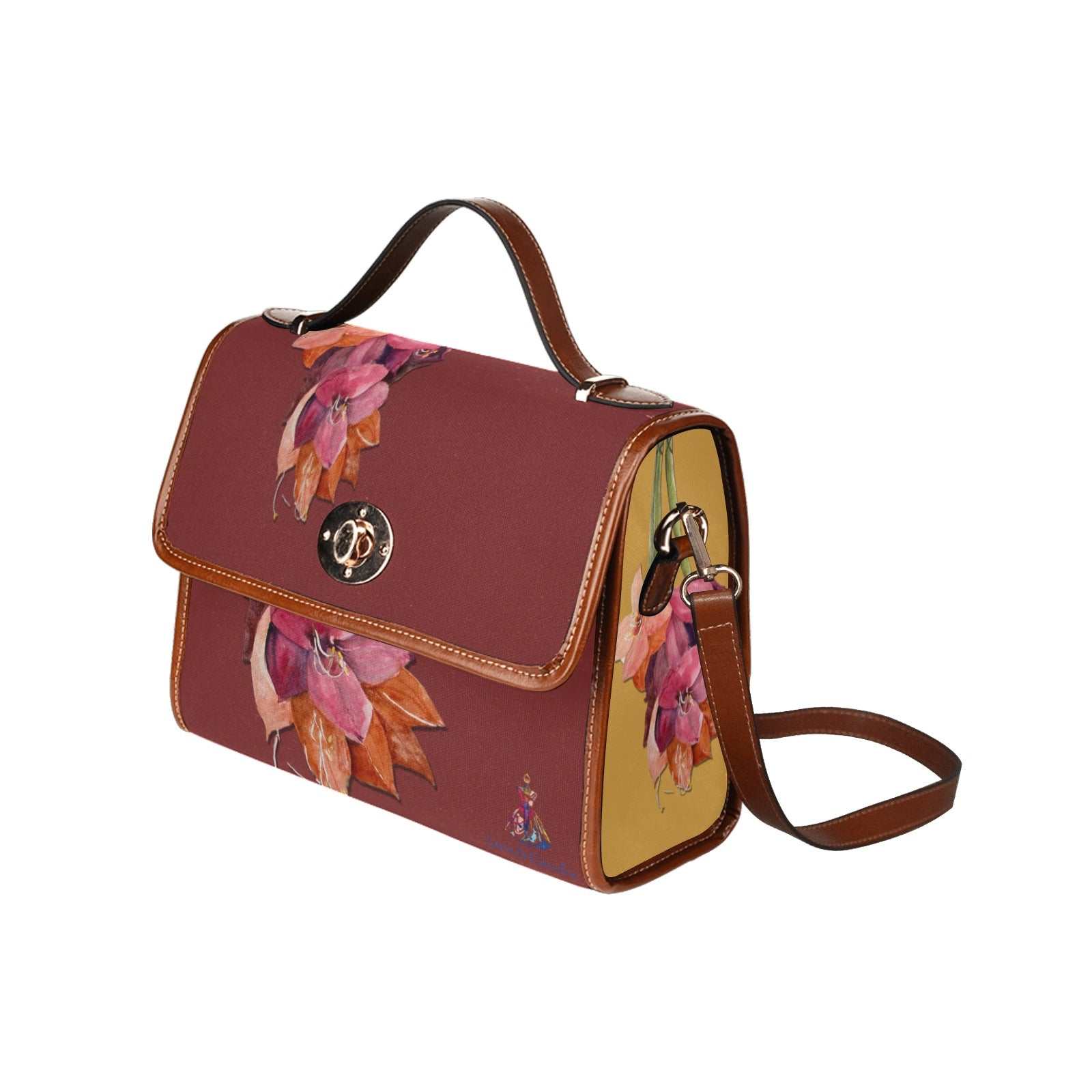Amaryllis Color Blocks Waterproof Shoulder Strap Canvas Bag - Lana Art Sweden