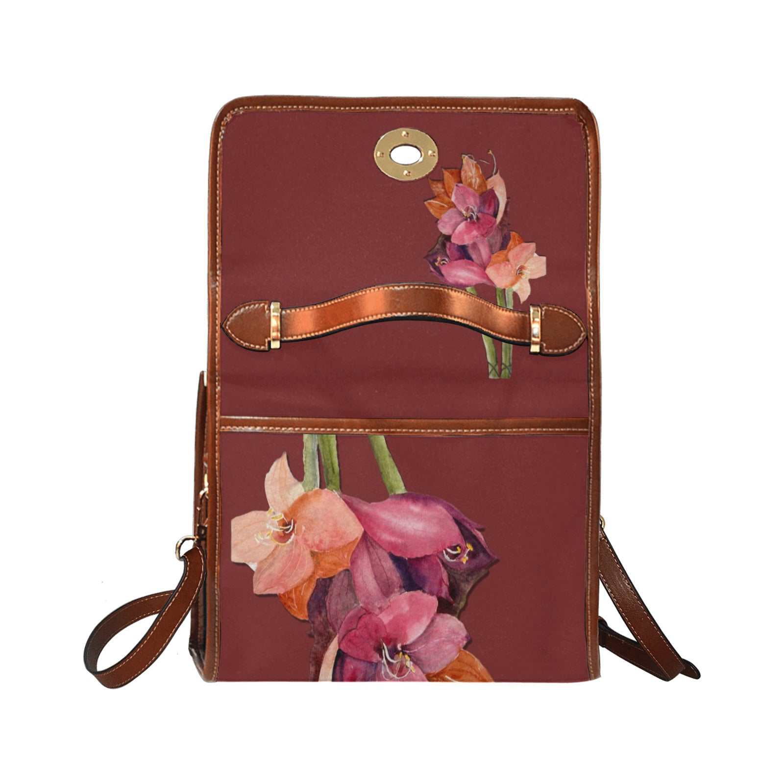 Amaryllis Color Blocks Waterproof Shoulder Strap Canvas Bag - Lana Art Sweden