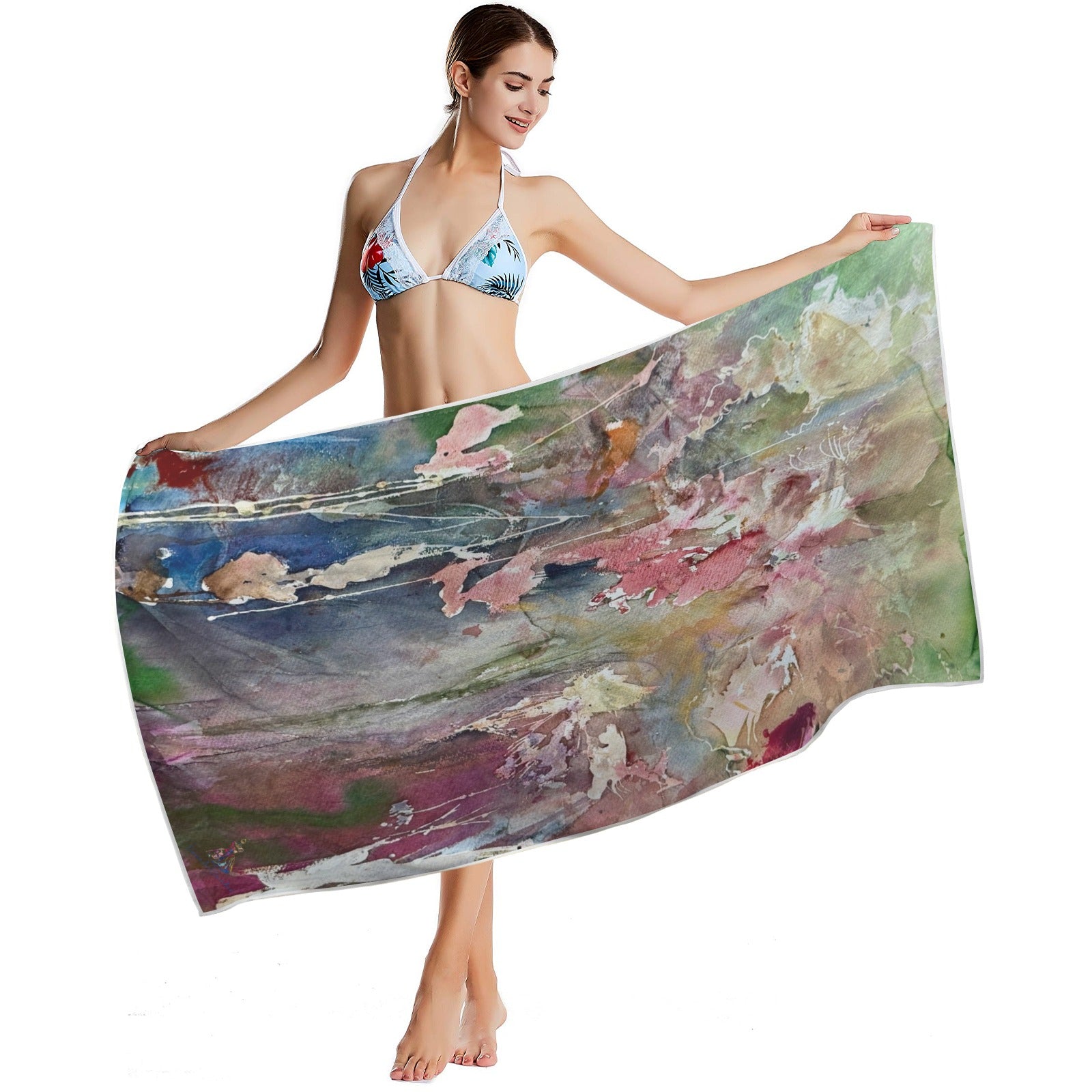 Anya's Garden Quick - Dry Beach Towel 30"x61" - Lana Art Sweden
