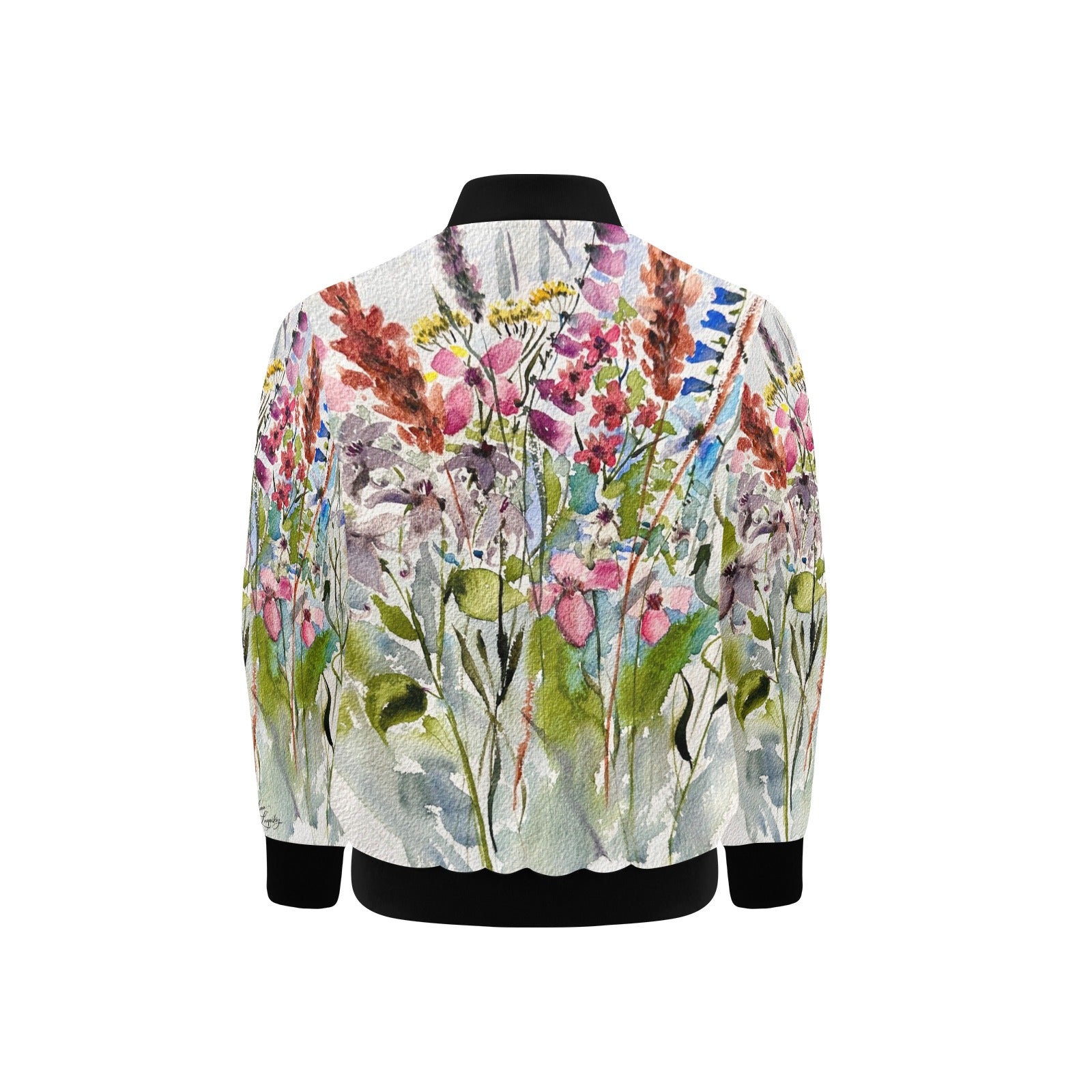 Shaggy Blooms Kids' Bomber Jacket with Pockets (Model H40)