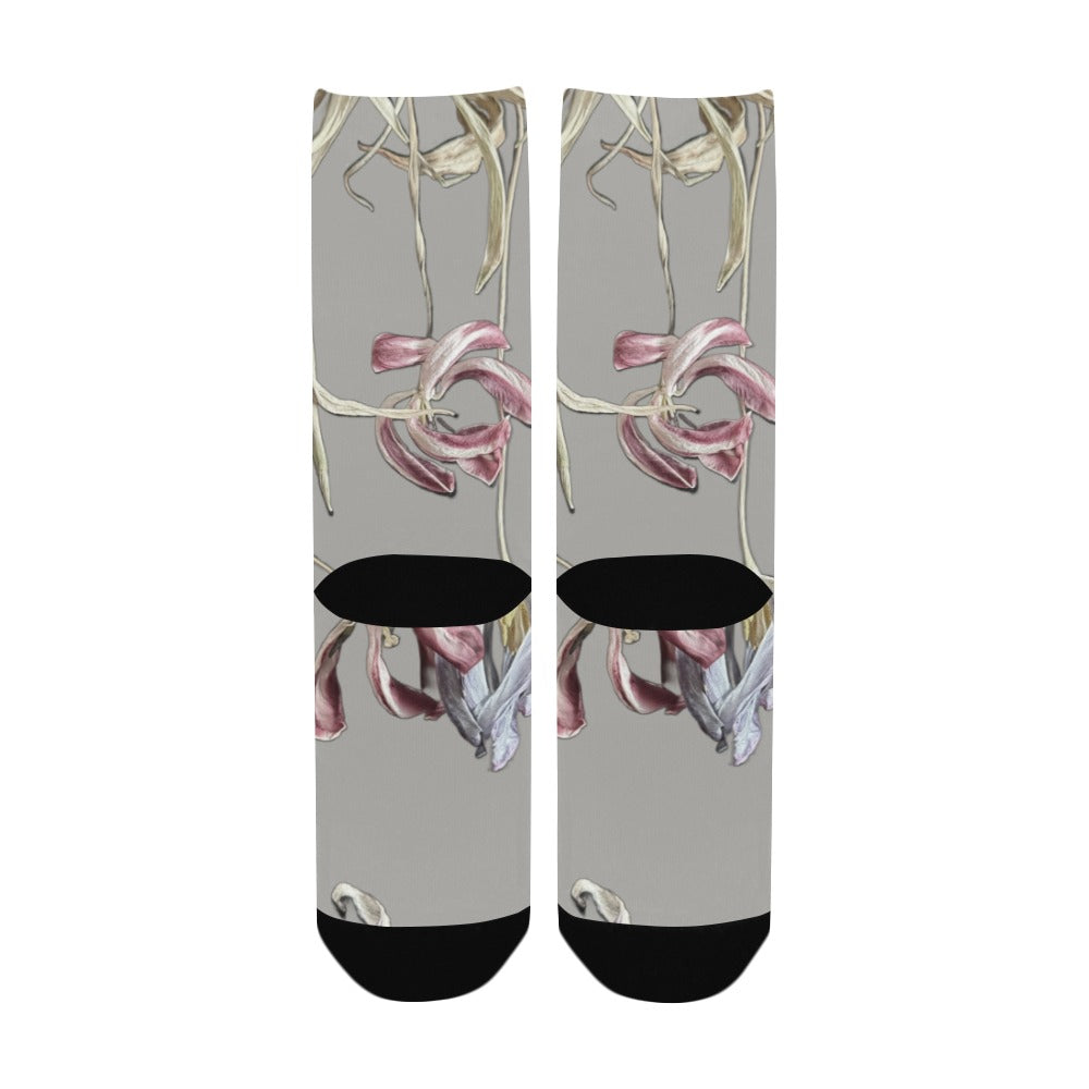 Three Tulips Paper White Women's Custom Socks
