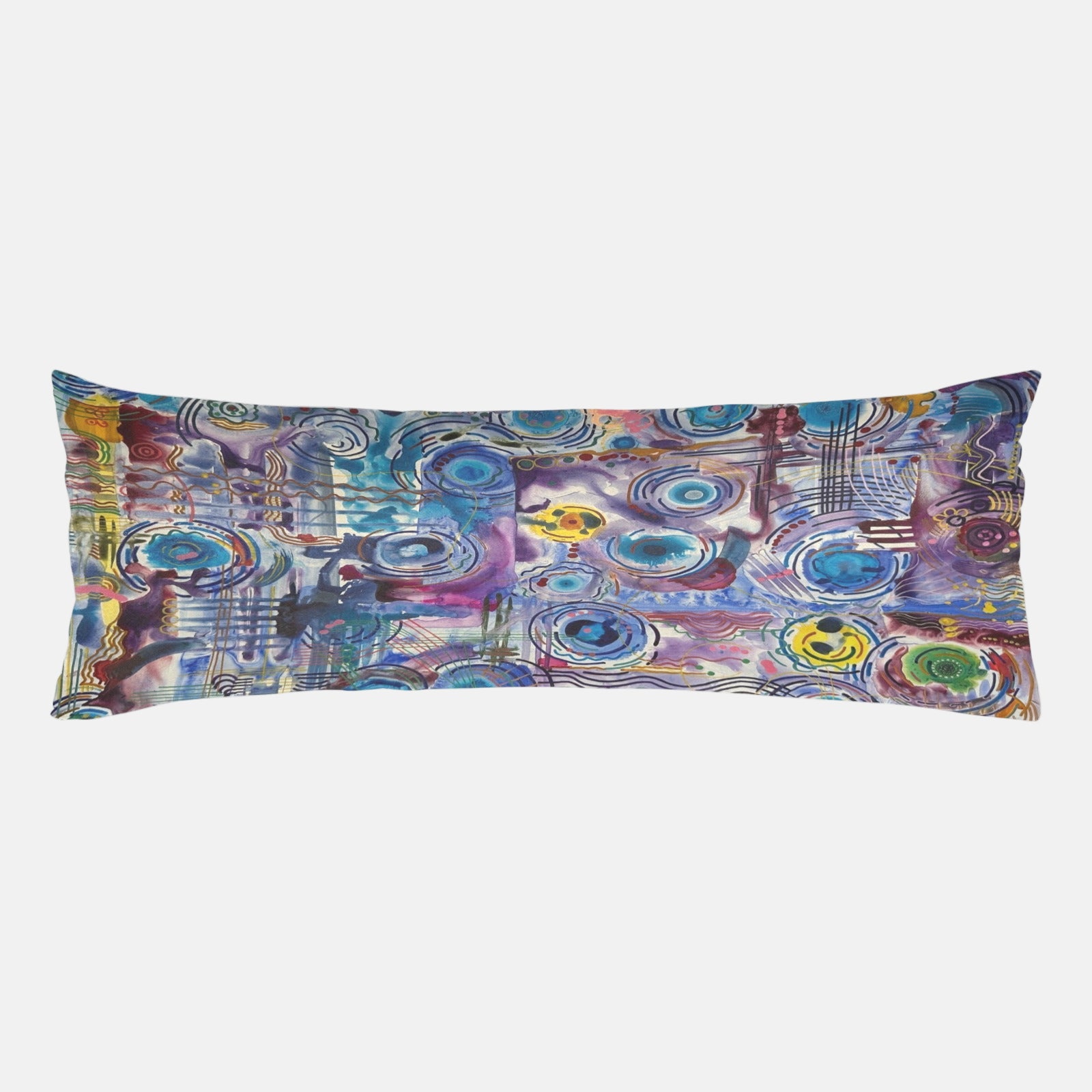 Circles on Water Body Pillow Case 20" x 54"