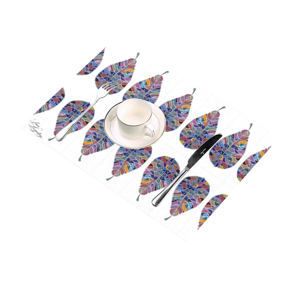 Fantasy Leaf White Placemat 14’’ x 19’’ (Set of 4)