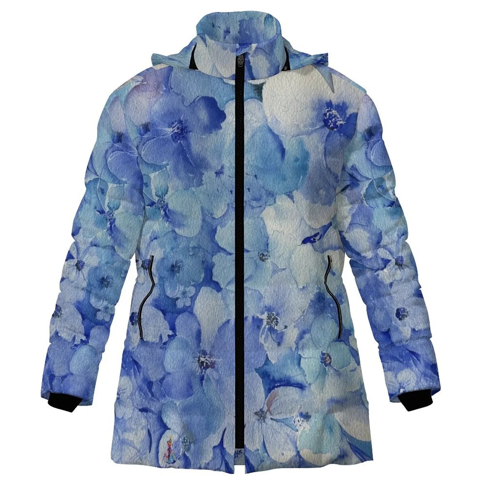 Blue Field Women's Hooded Puffer Coat