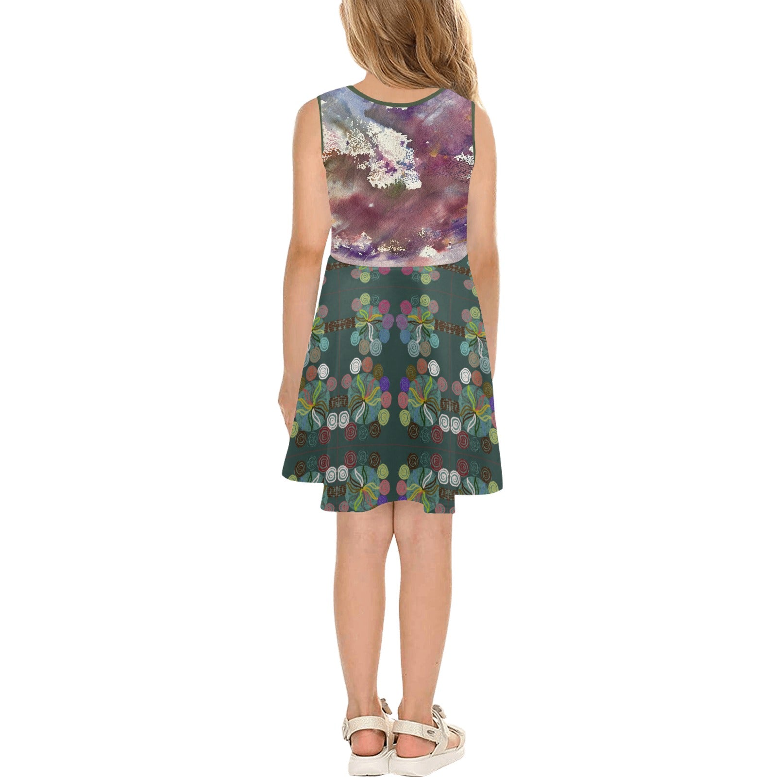 Abstract Magic Trees Girls' Sleeveless Sundress