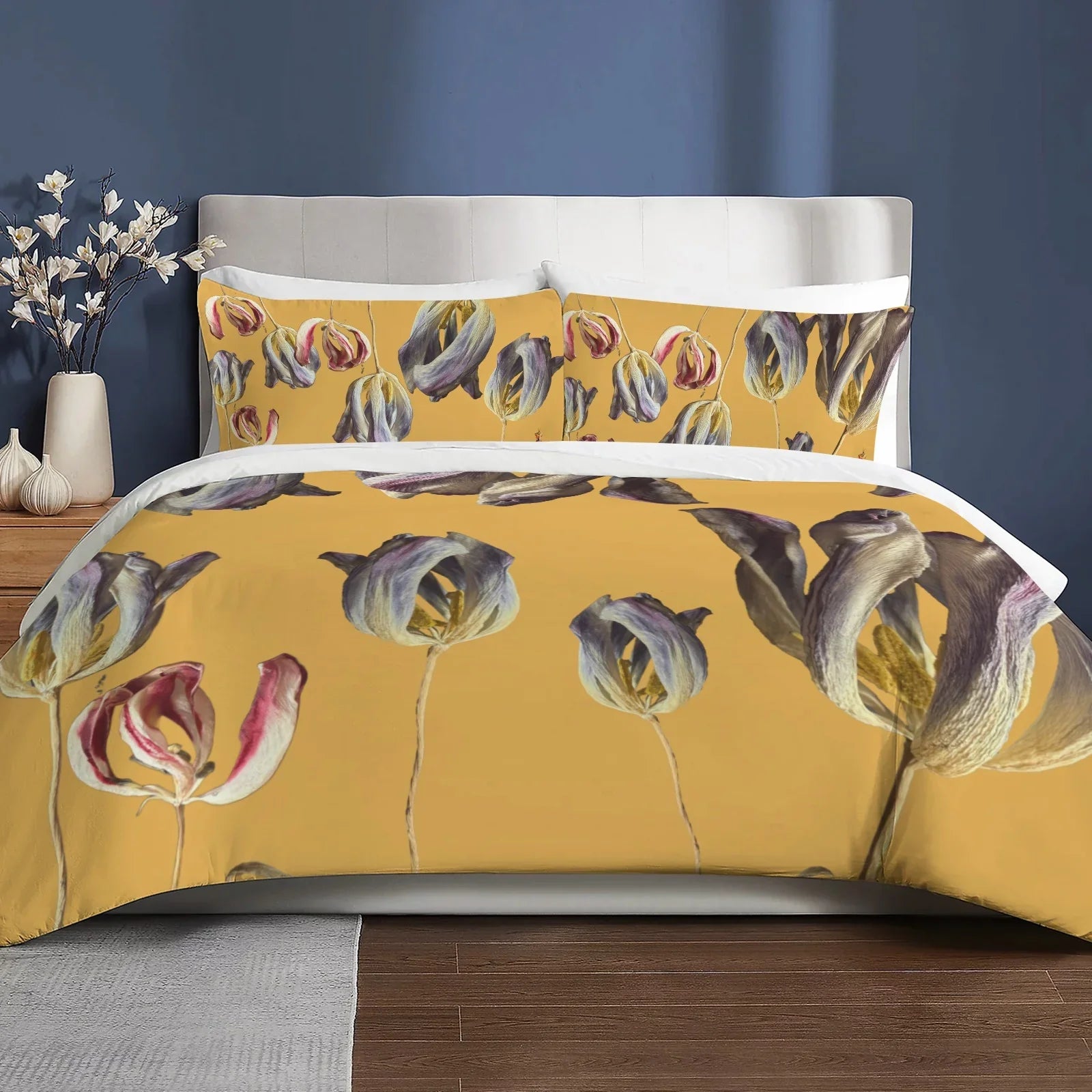 Tulip Field Lemon Curd 3-Piece Bedding Set 94x104inch