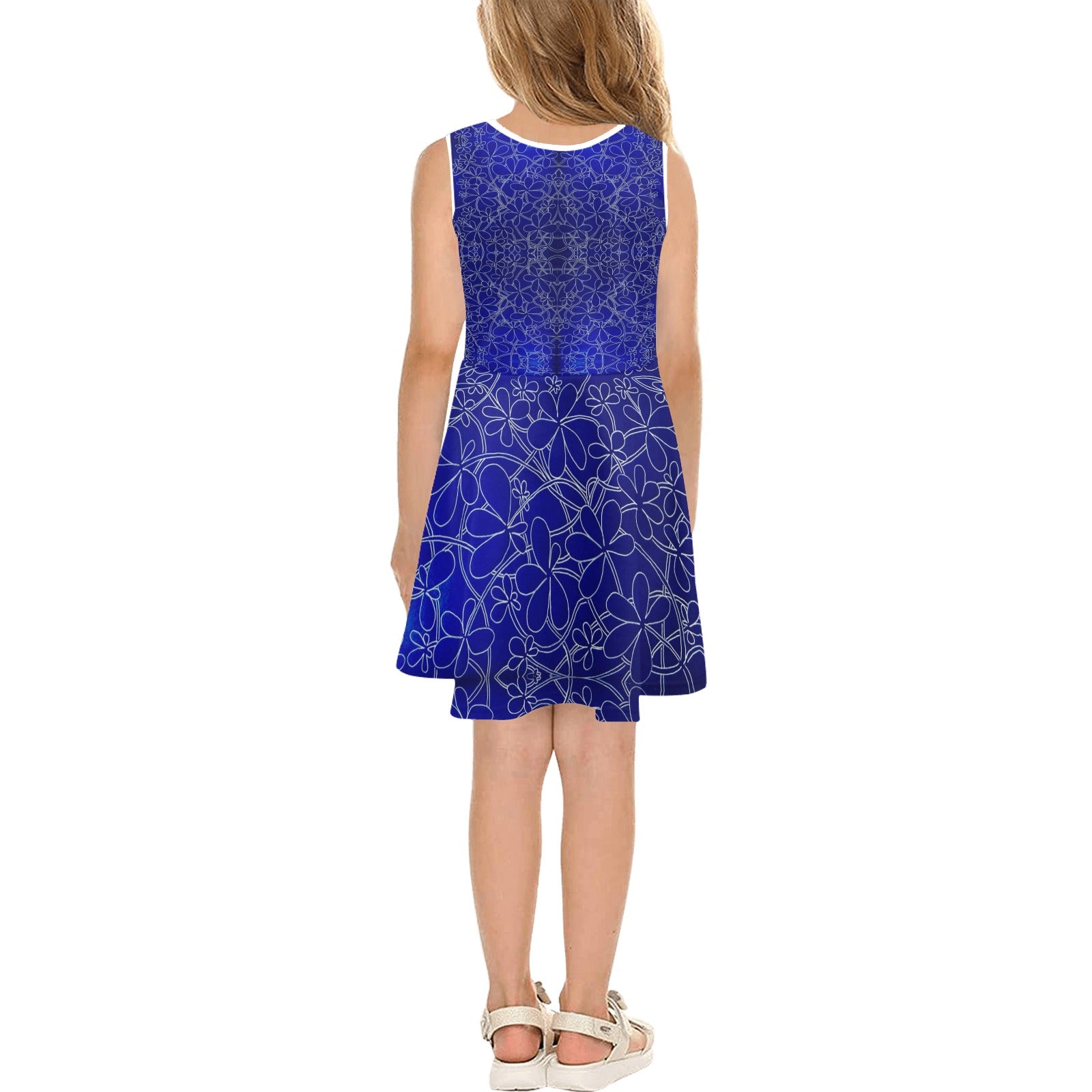 Infinity Bloom Small Pattern Girls' Sleeveless Sundress