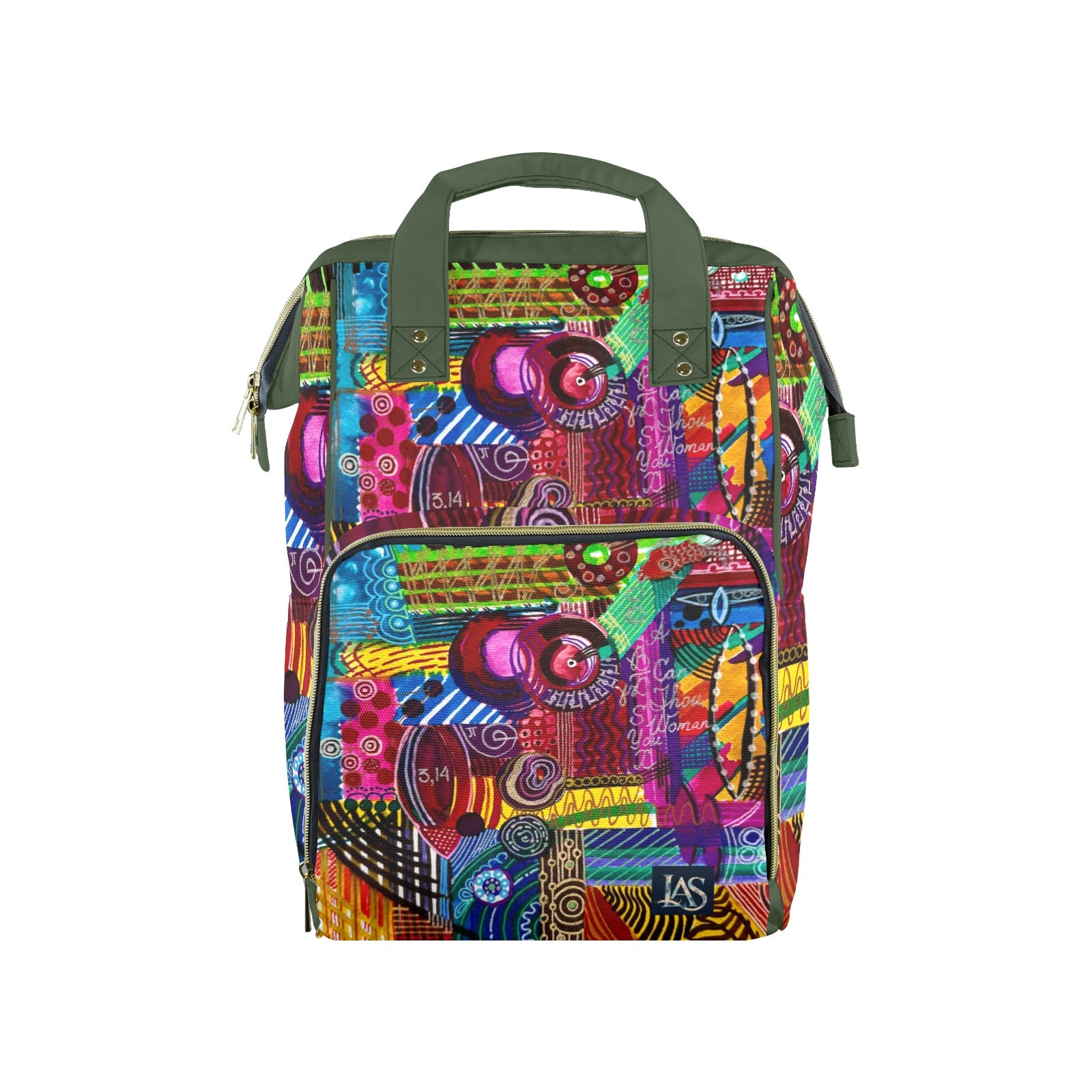 Energy Maps Green Multi-Function Travel Diaper Bag-Large