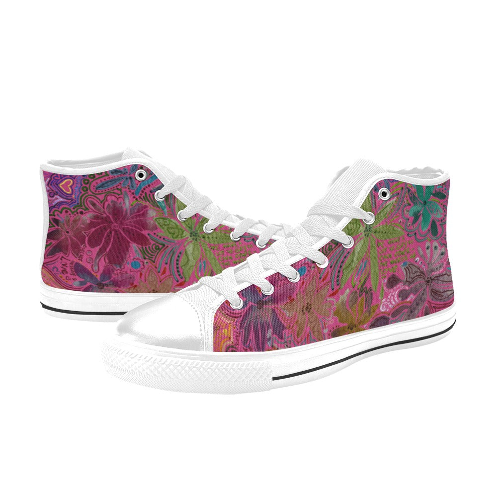 Love Victorious Rose High Top Canvas Shoes for Kids
