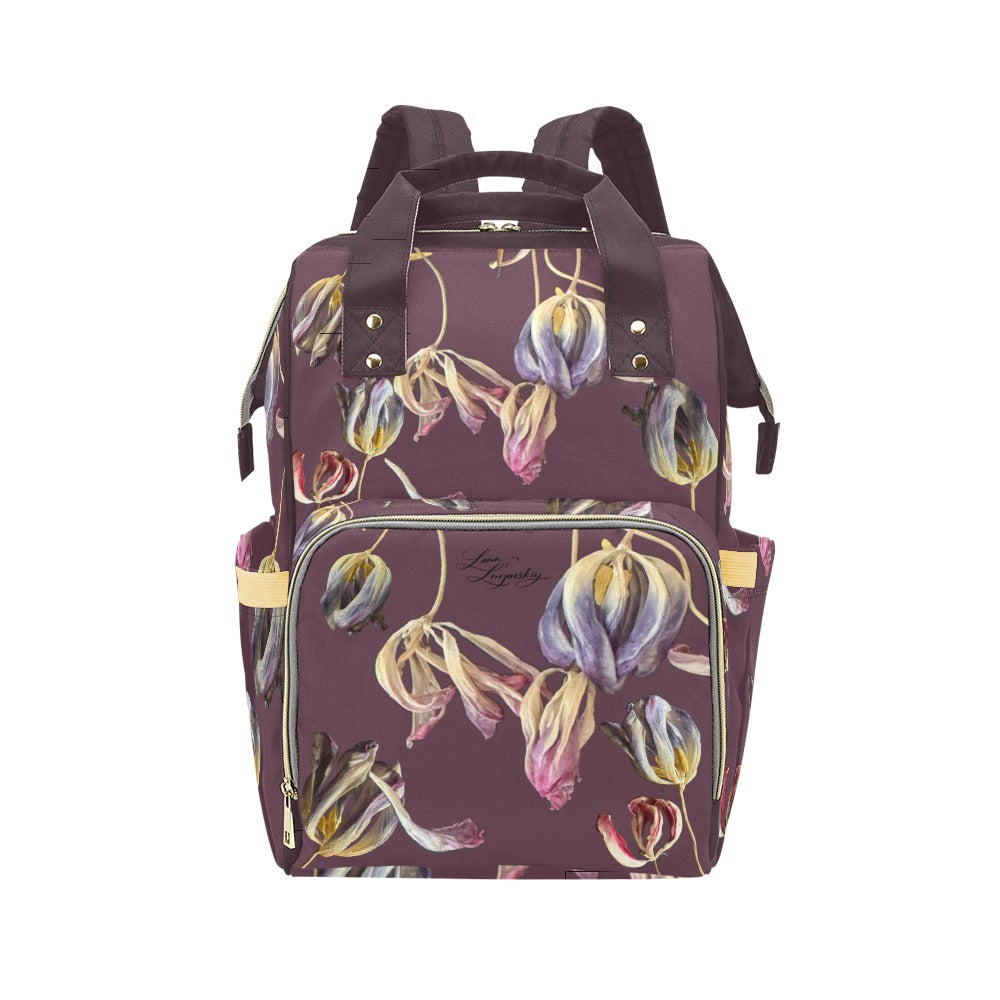 Tulip Mauve Wine Multi-Function Backpack