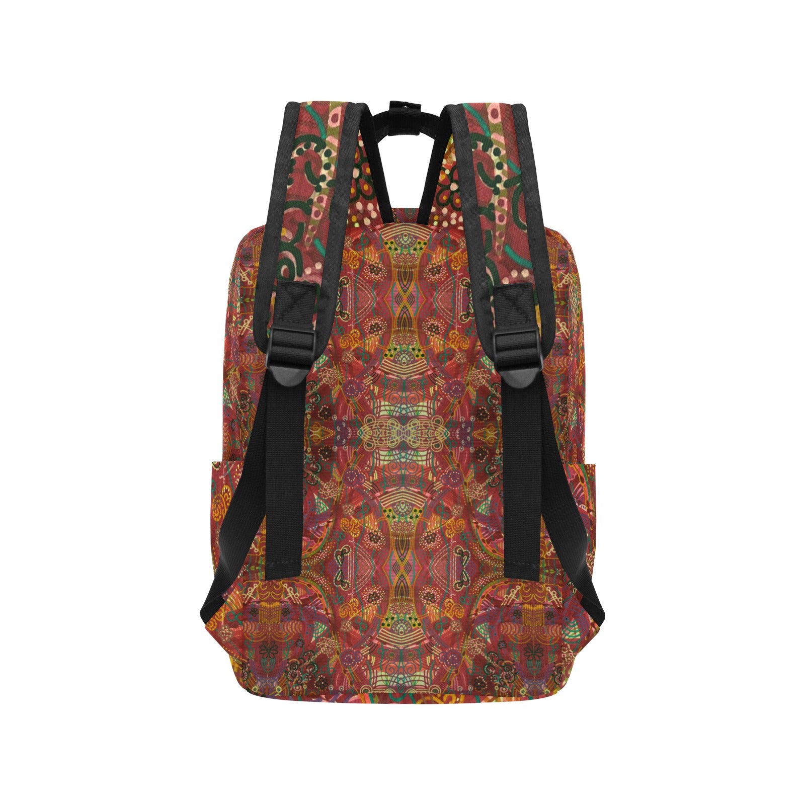 Purple Swirls Red Twin Handle Backpac