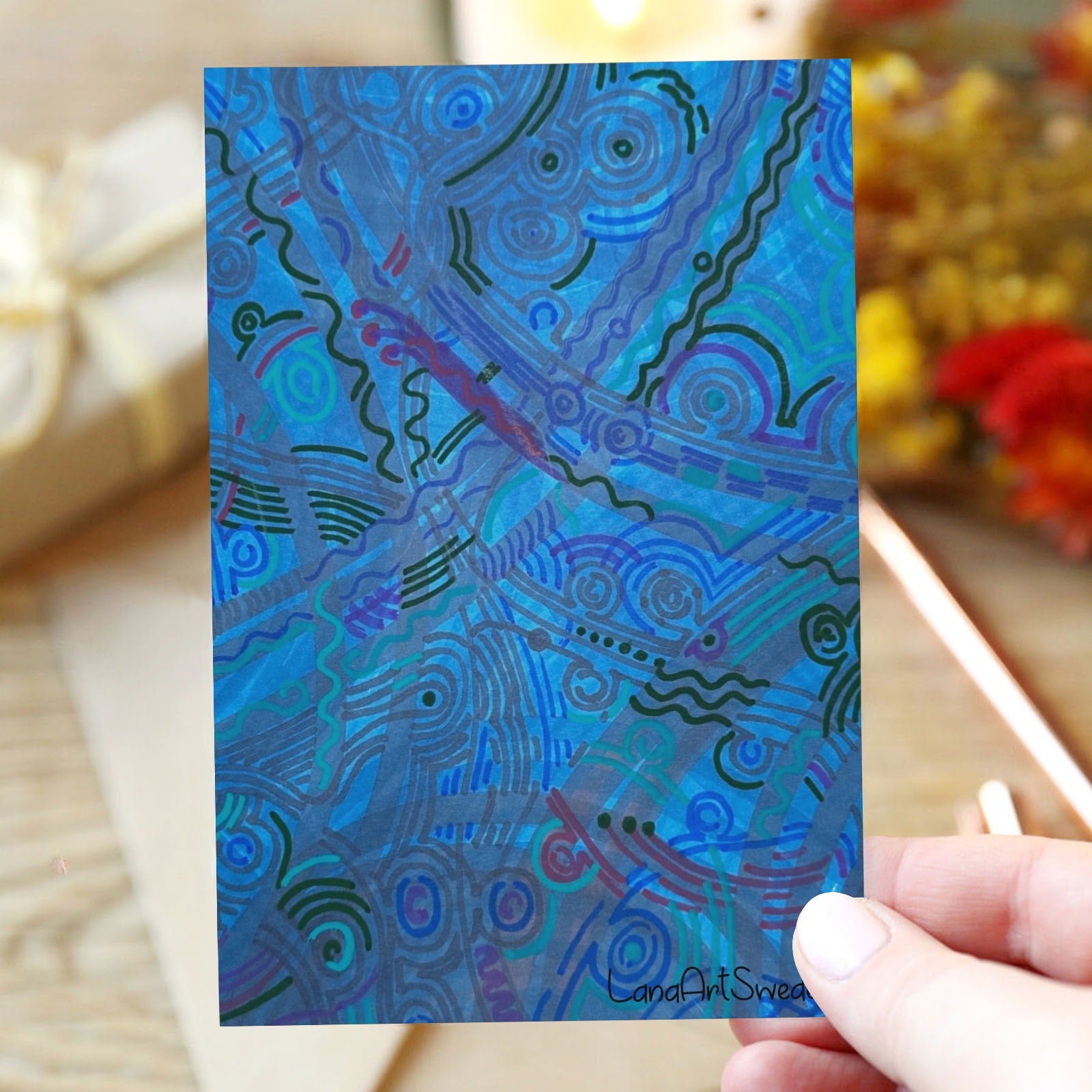 Vinter Blue card Greeting Card 4"x6"