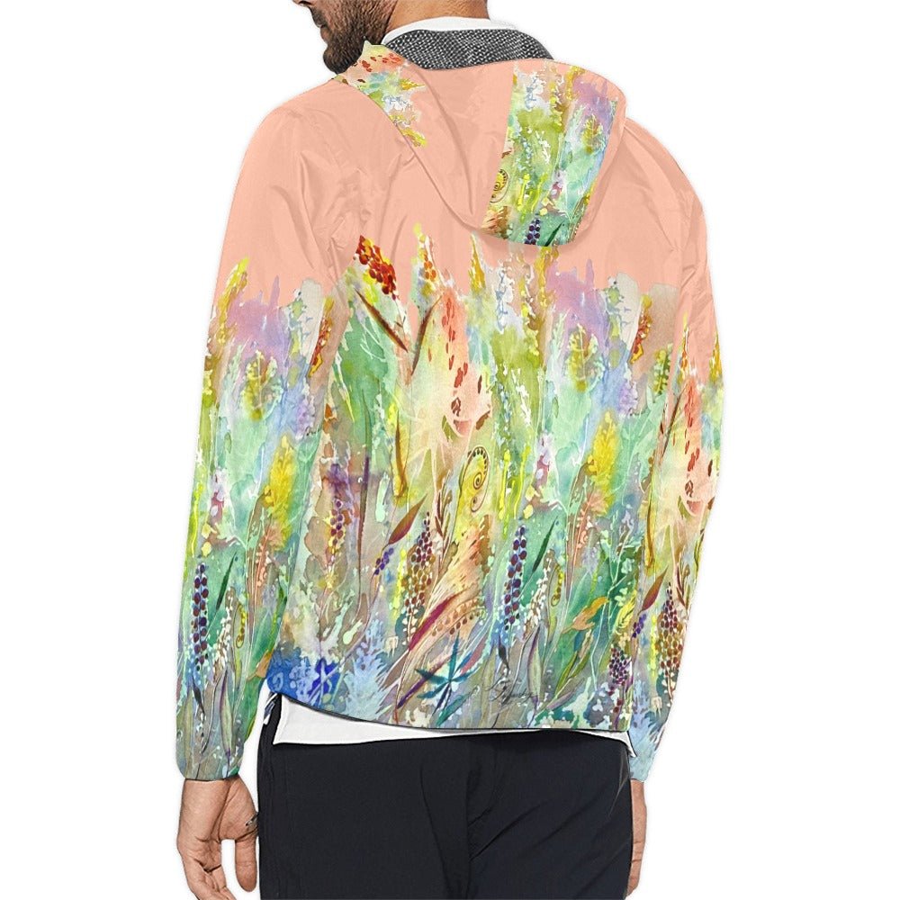 Blooming Melody Orange Unisex Windbreaker - Lana Art Sweden