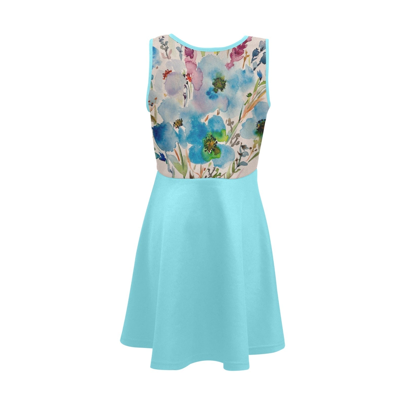 Blue Hibiscus Ciel Girls' Sleeveless Sundress - Lana Art Sweden
